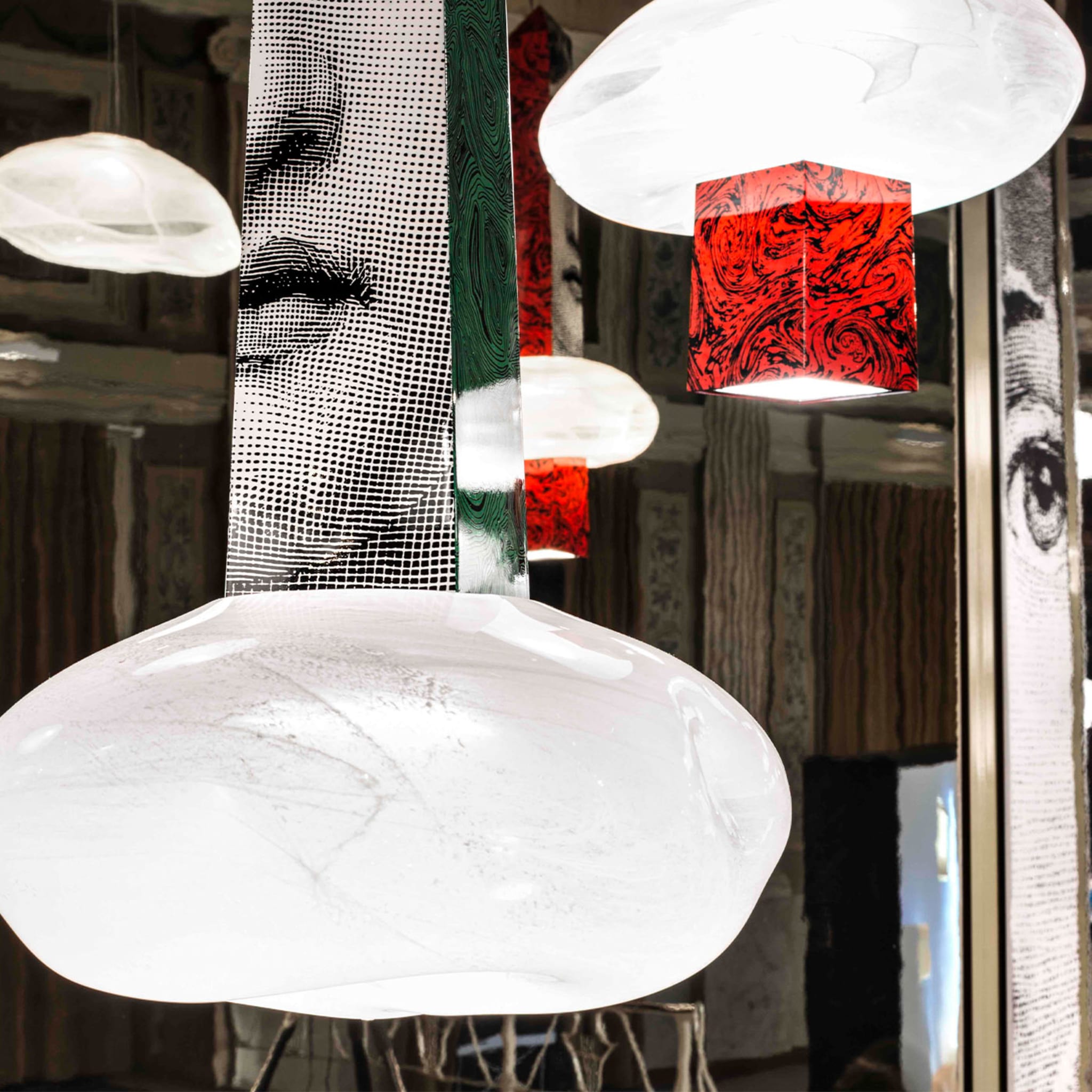 Through The Clouds Large Pendant Lamp by Atelier Fornasetti - Alternative view 2