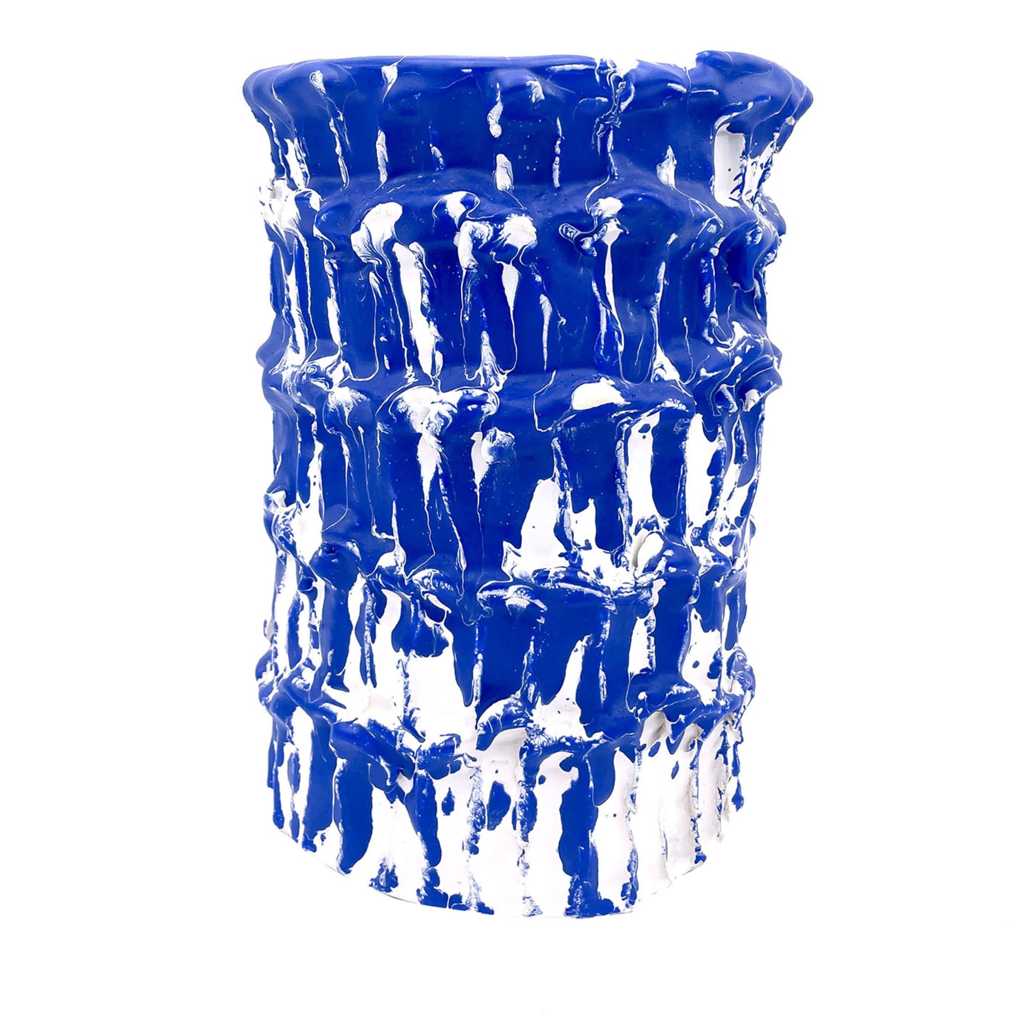 Vase égyptien bleu et blanc Onda - Vue principale