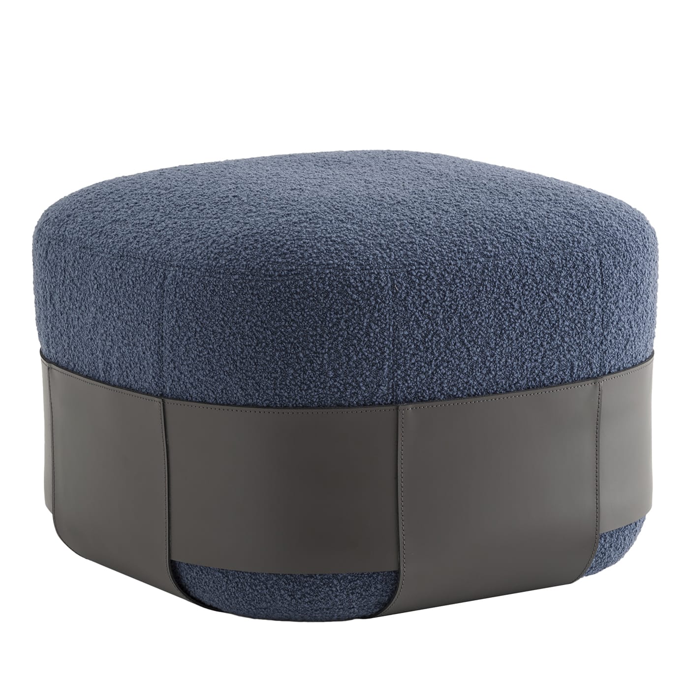 Pouf imbottito con base in legno Sumo