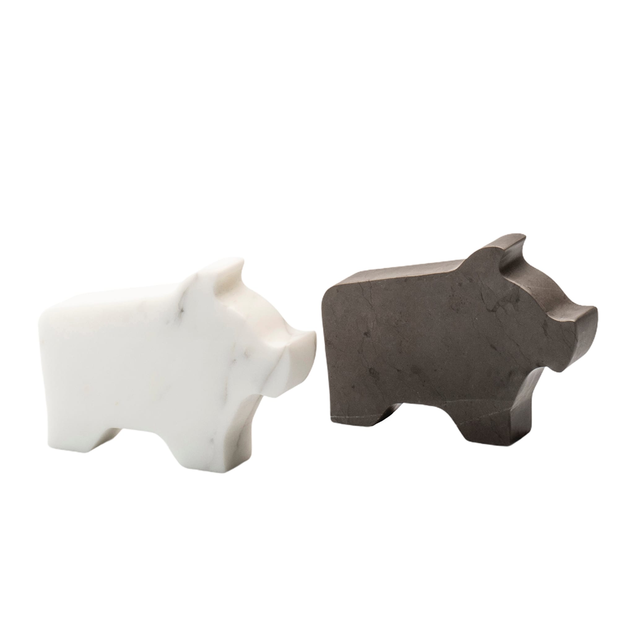 Petite statuette blanche de cochon par Alessandra Grasso - Vue alternative 1