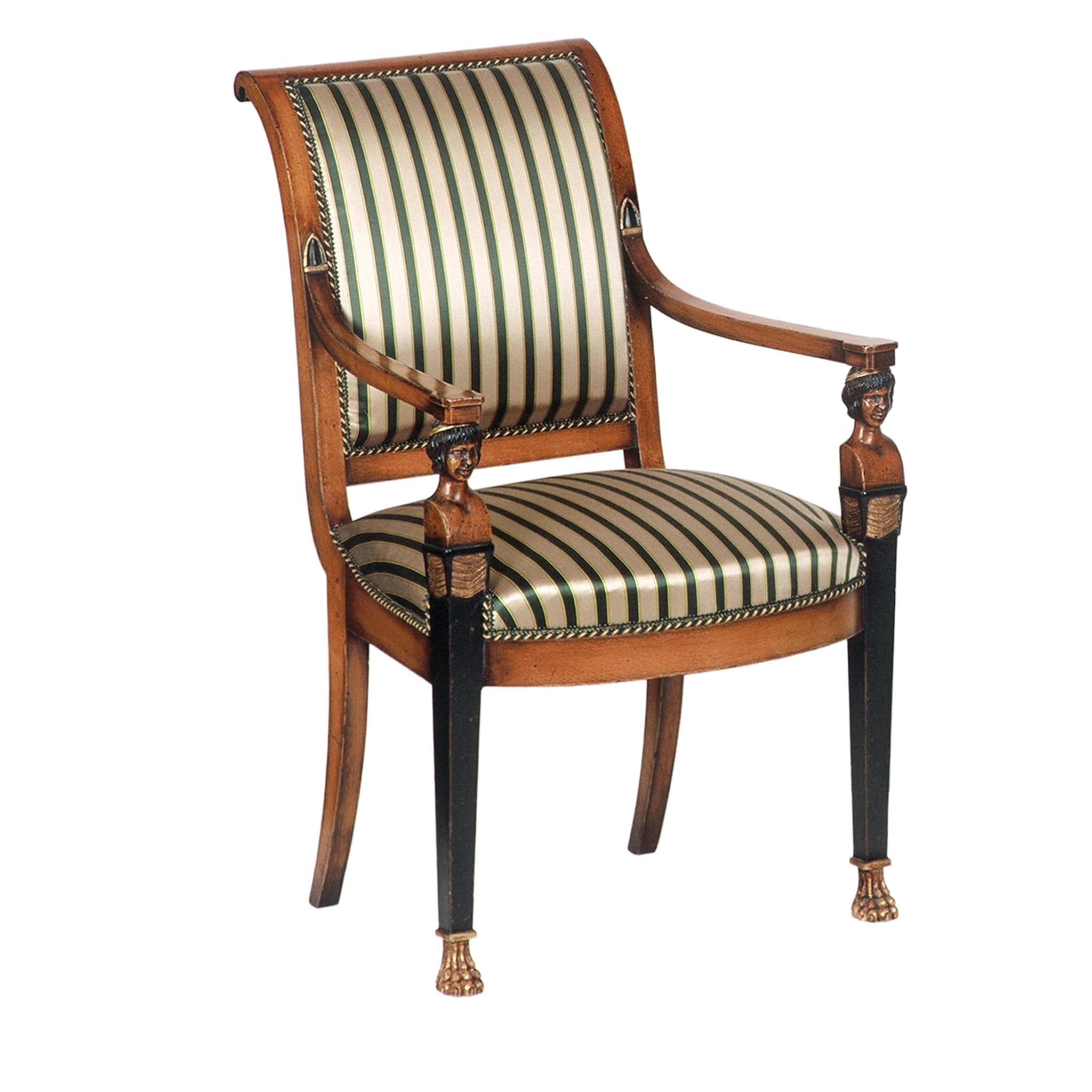 English Empire-Style Gold & Black Chair - Main view