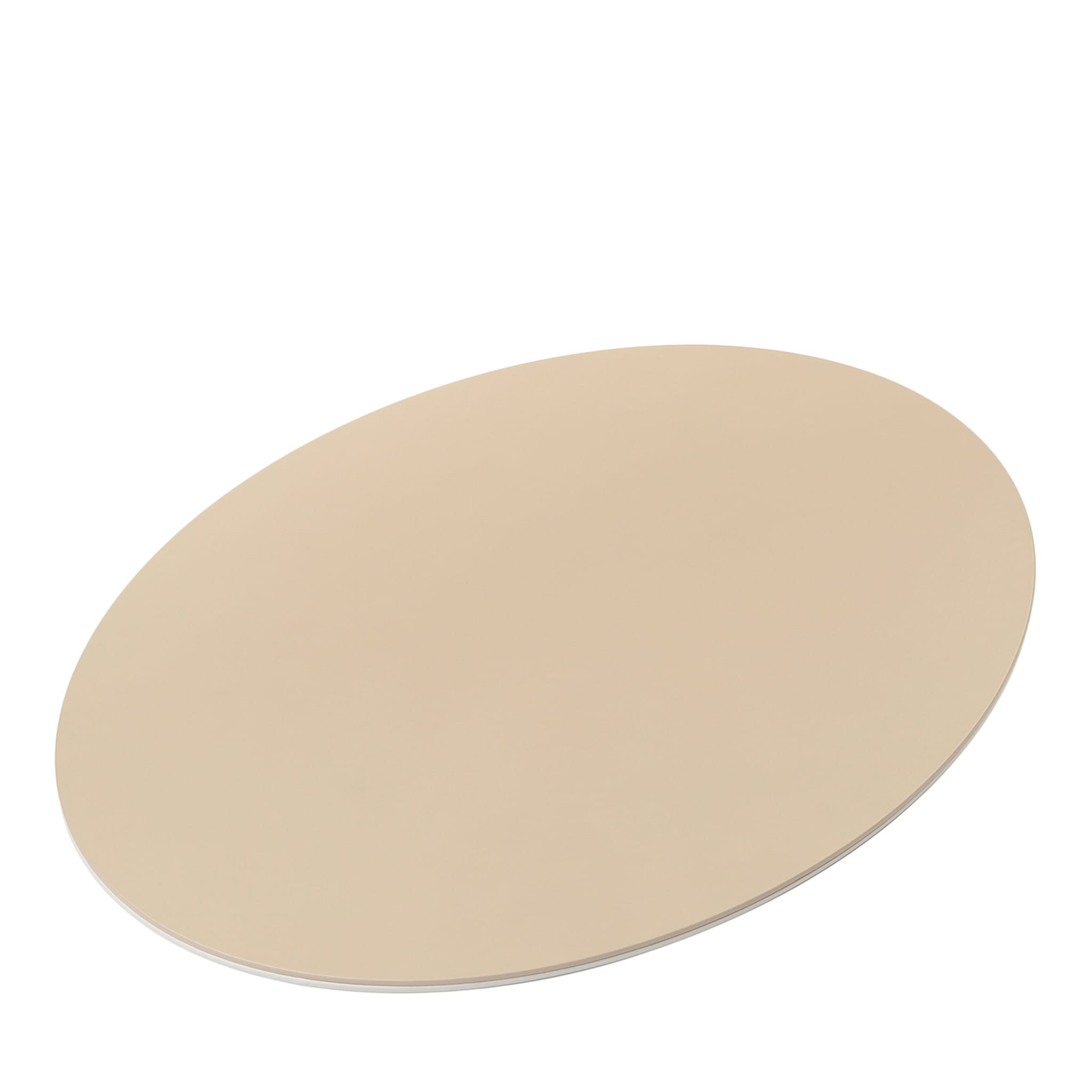 Mondrian Capuccino Beige and Luna White Oval Placemat - Main view