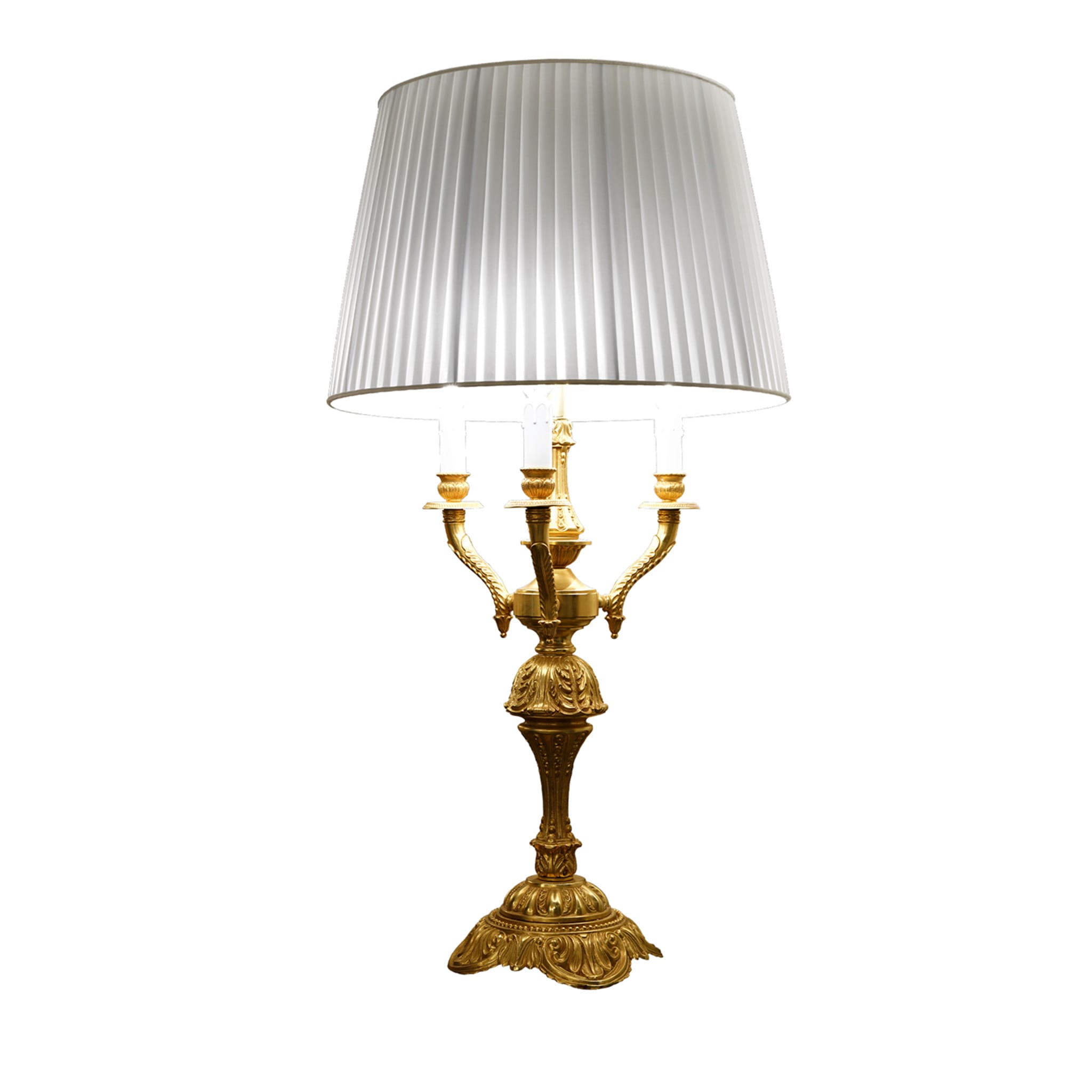 Louis XV-Style 3-Light Gold Table Lamp #2 - Main view