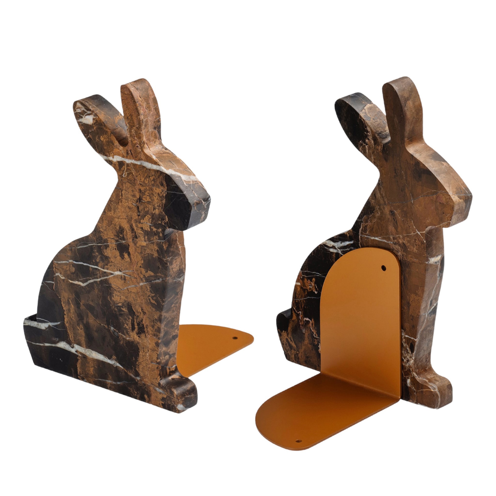 Bunny Set of 2 Black & Gold Bookends by Alessandra Grasso - Main view