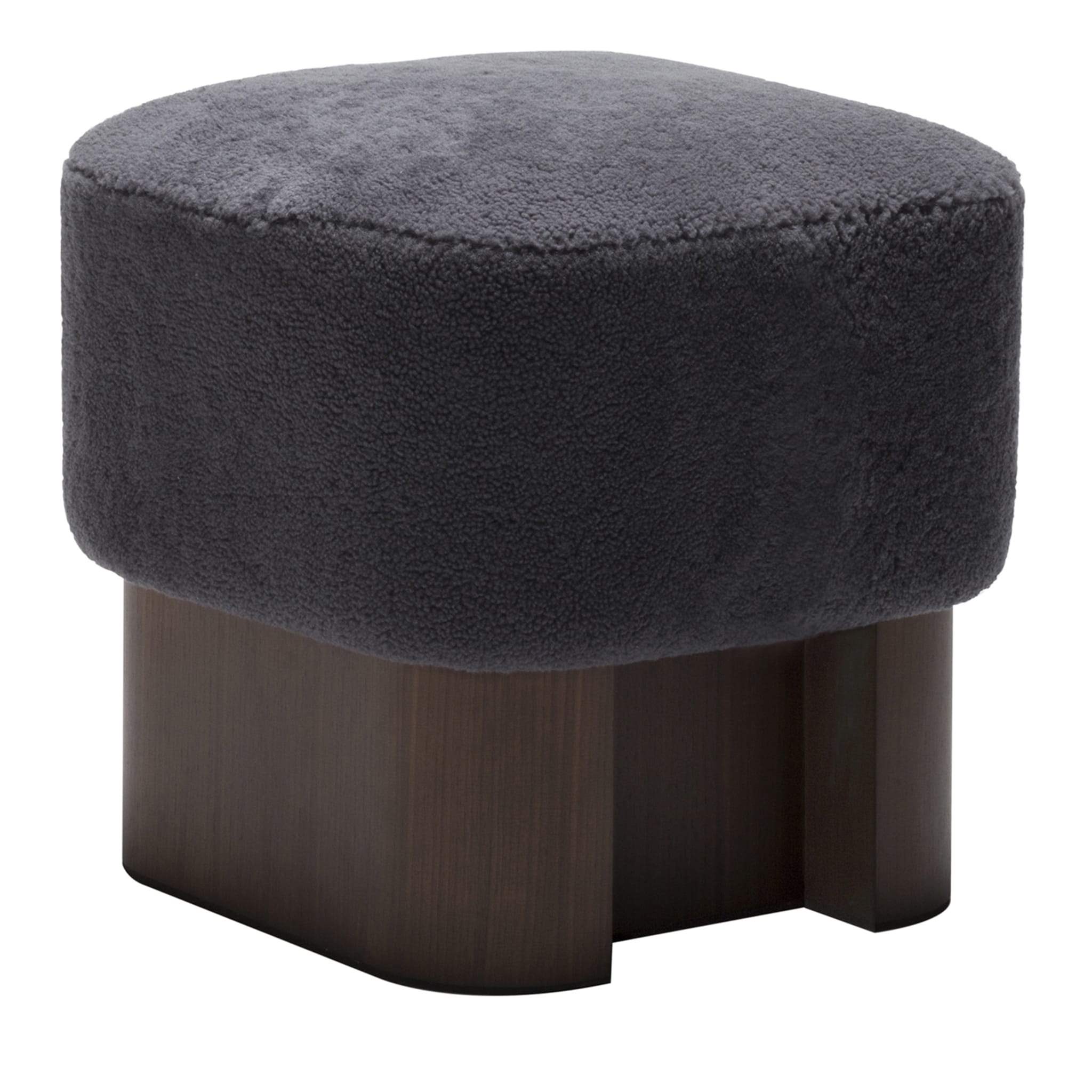 Lloyd Black Wood High Pouf - Main view