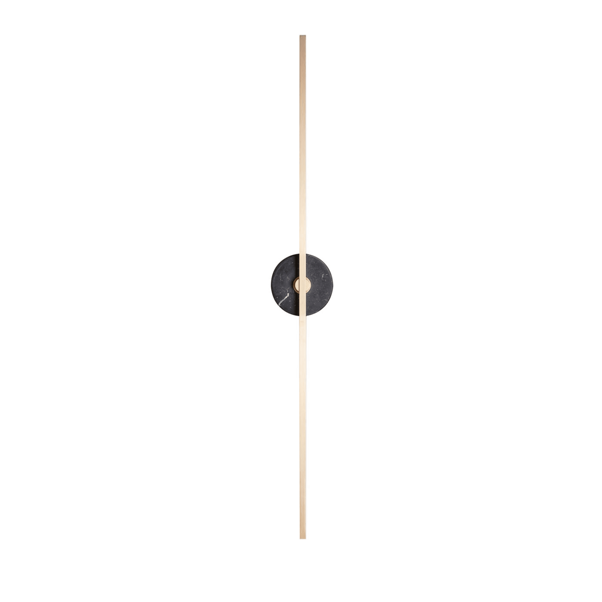 "Essential Grand Stick" Wall Sconce in Satin Brass and Black Marquinha Marble - Main view