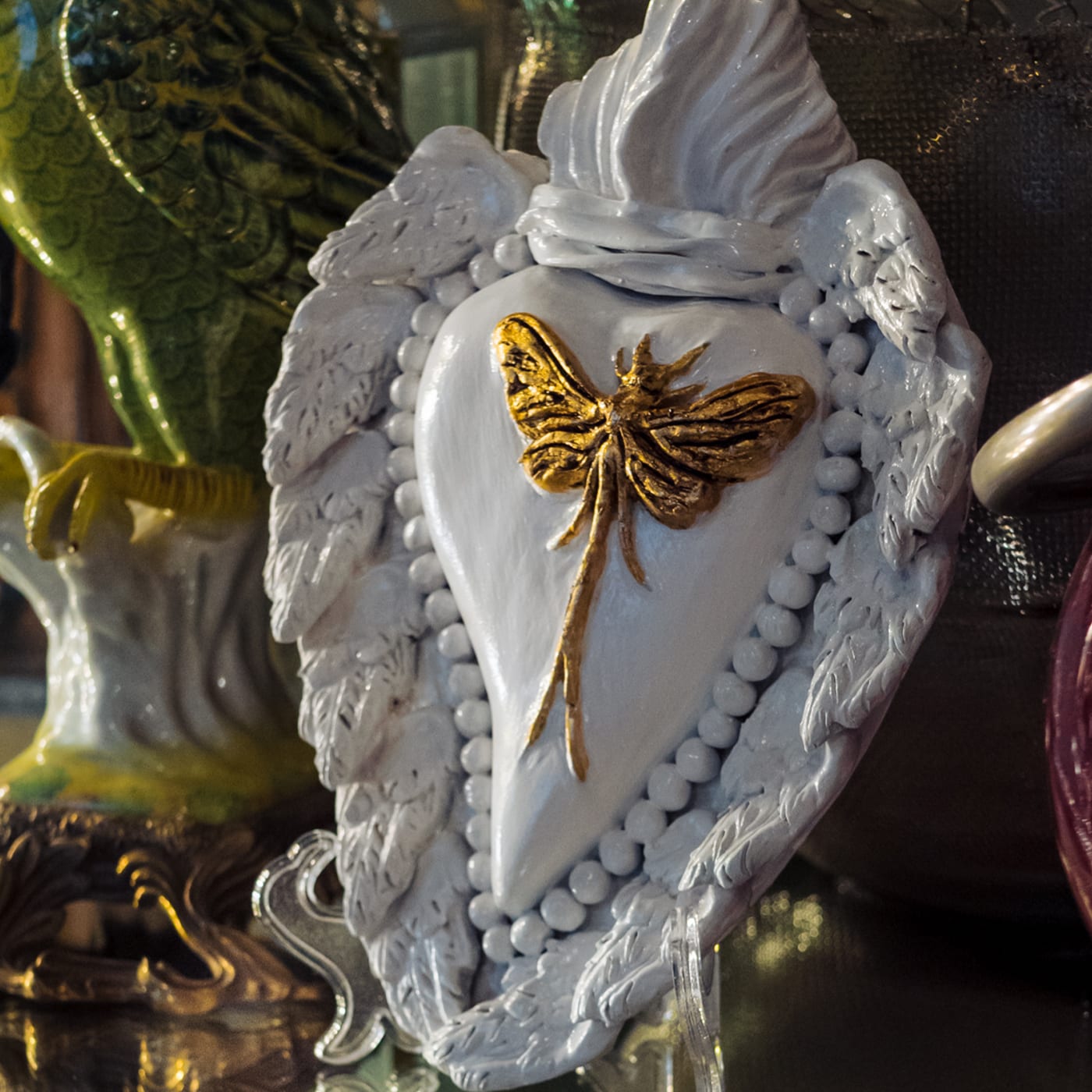 Ephemerus Wears Gold Ceramic Heart - Cuore di Argilla