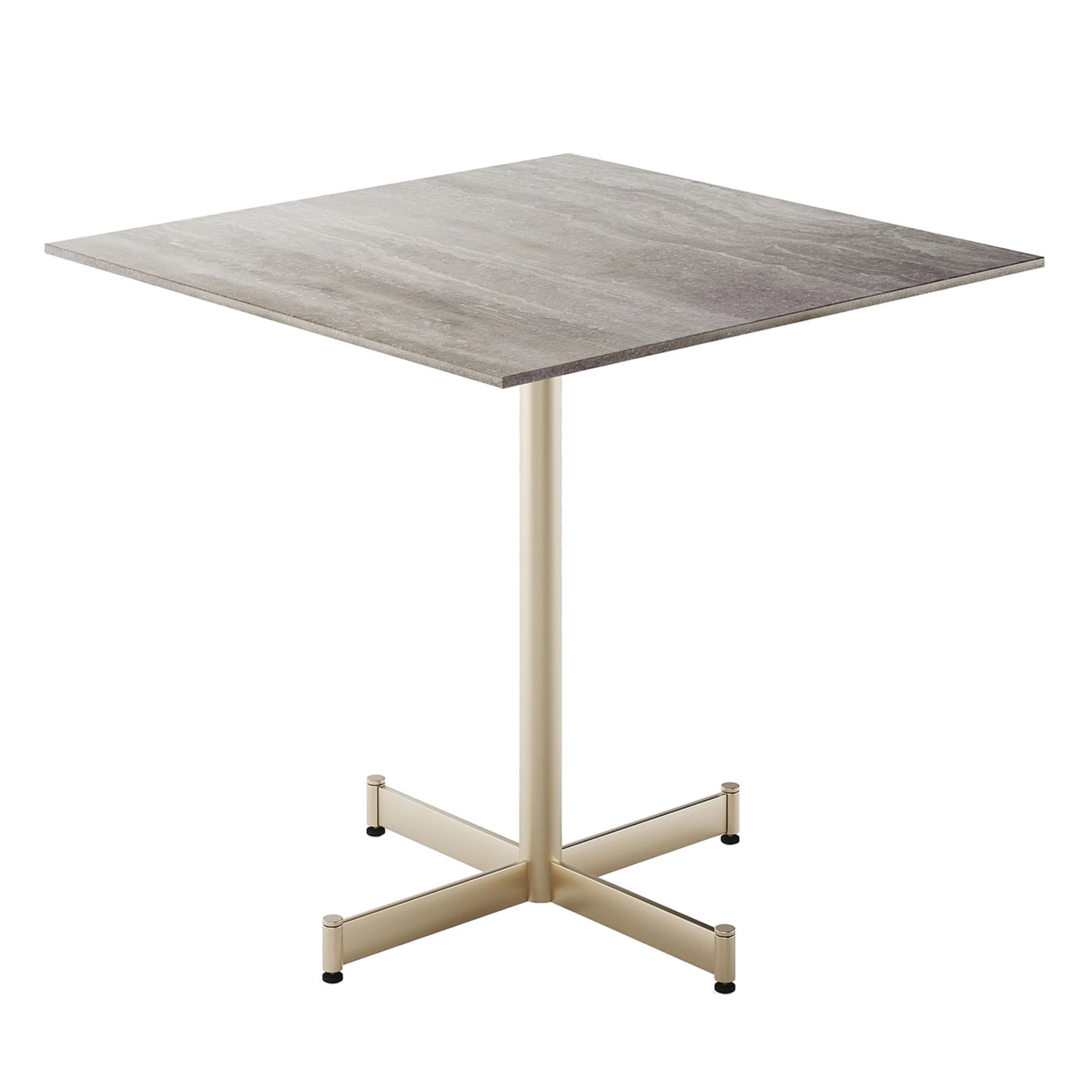 Fly Square Gray ceramic top & Champagne base Bistro Table by Braid Design Lab - Main view