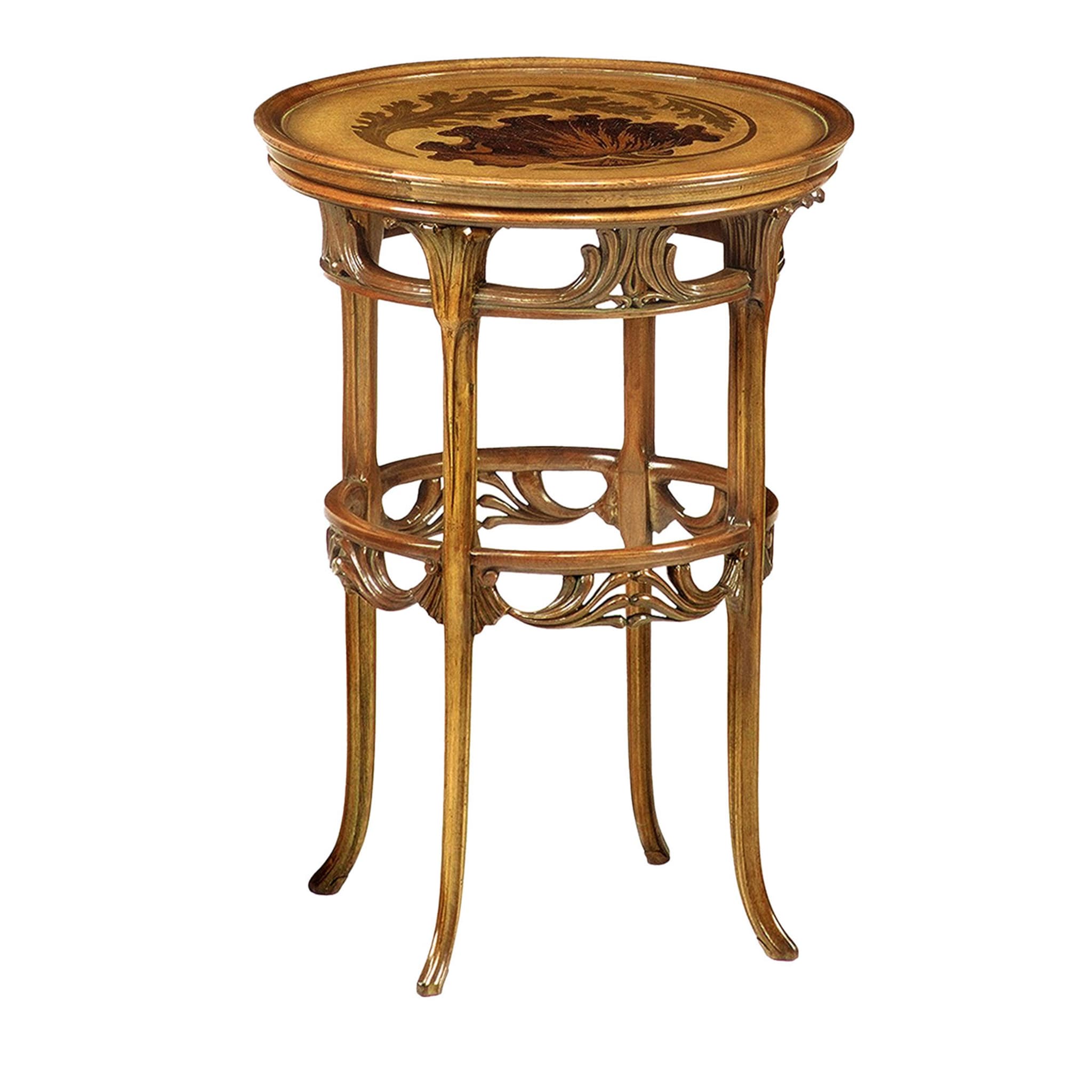French Art Nouveau-Style Inlaid Side Table by Ernesto Basile - Main view