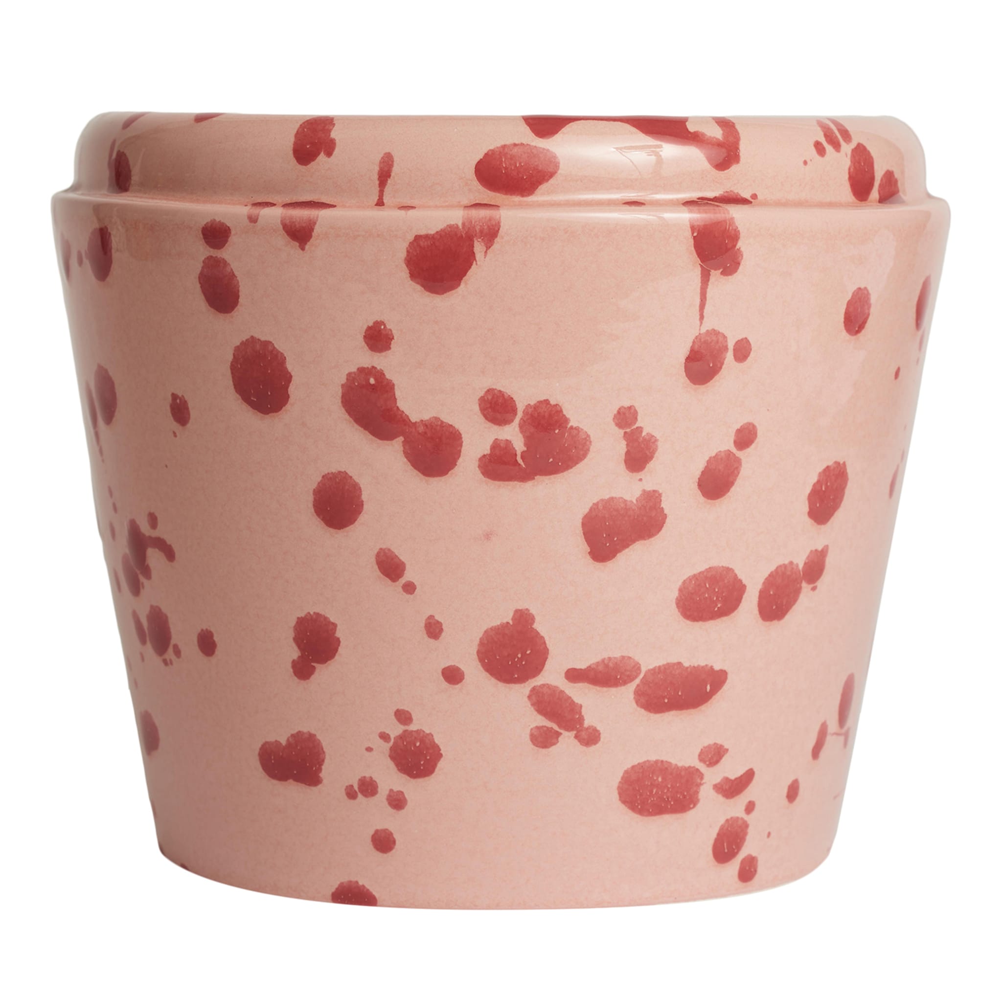 Vase Cachepot en céramique rose et bourgogne - Vue principale