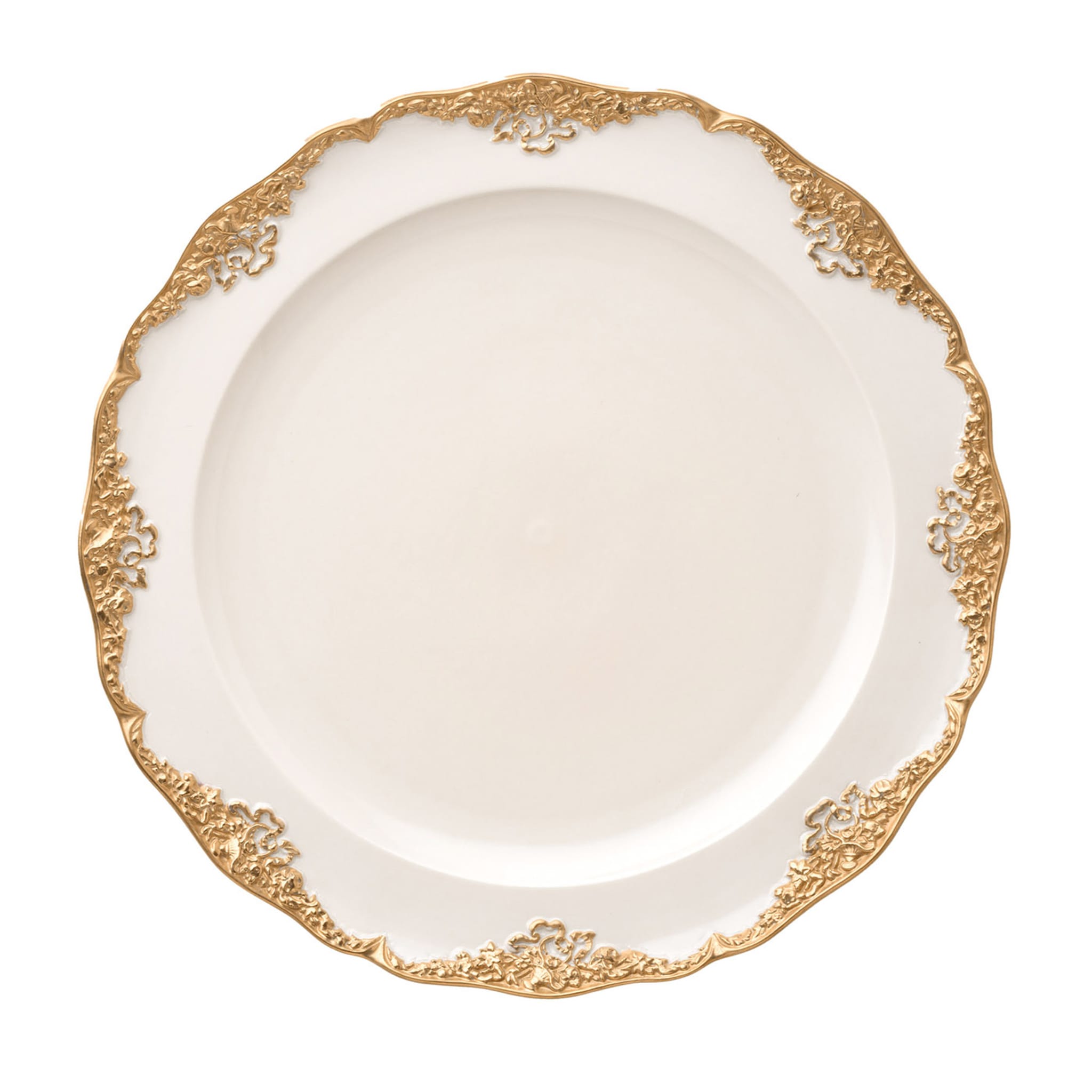 Set di 2 piatti da portata bianchi e dorati Irene - Vista principale