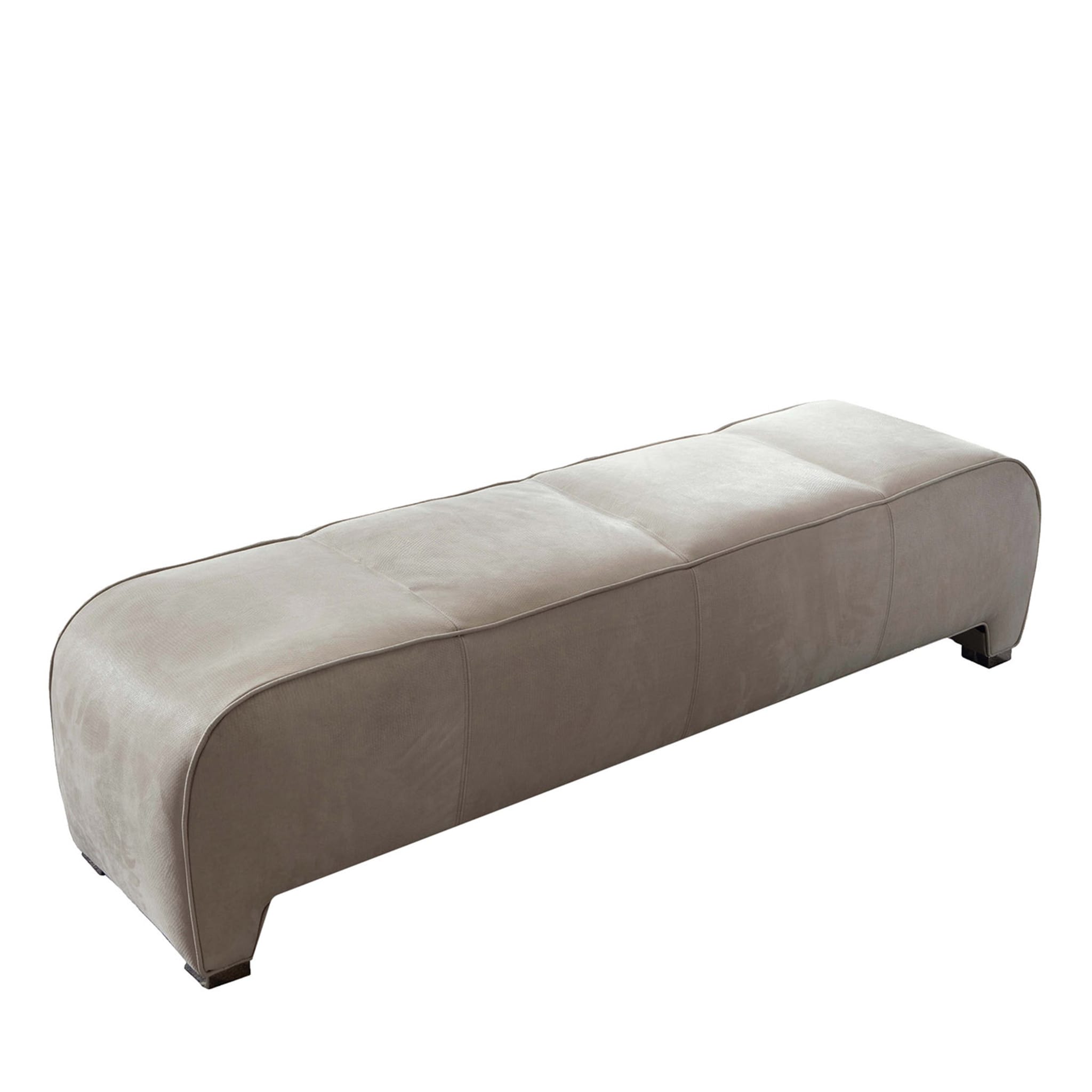 Beige Nabuk leather bench - Main view