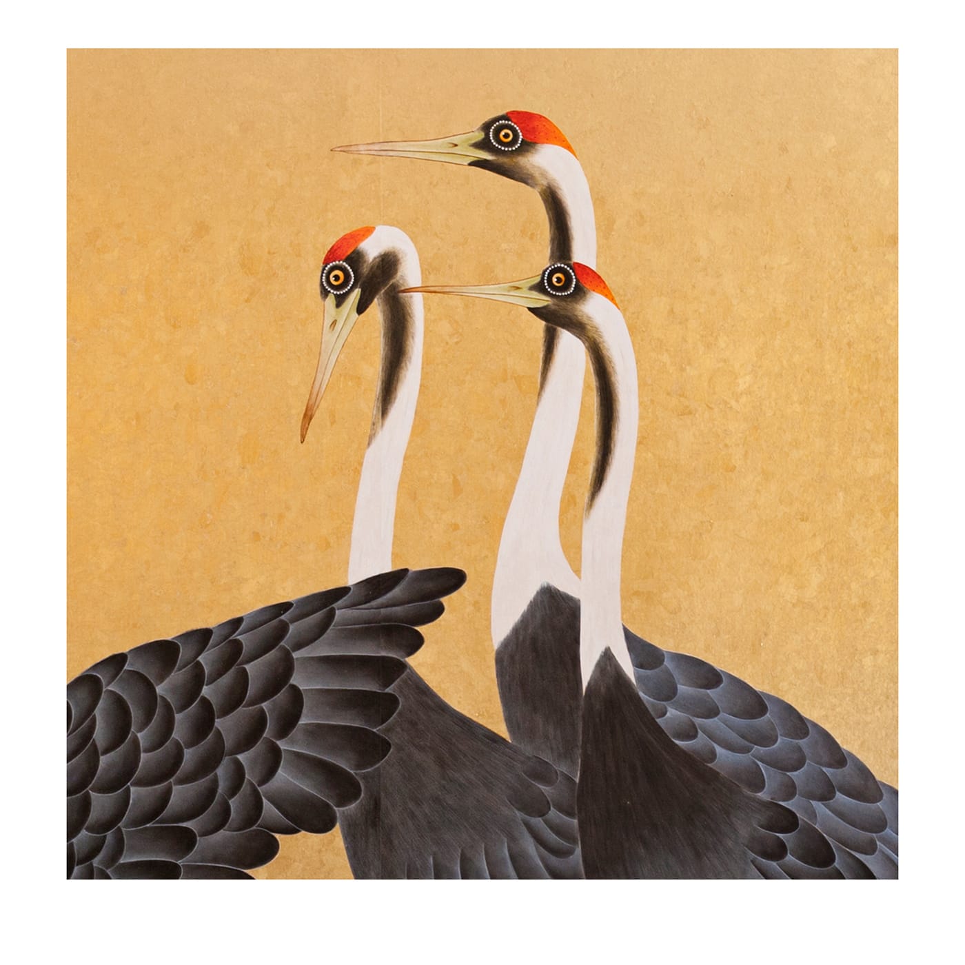 Cranes Handpainted Wallpaper - Misha