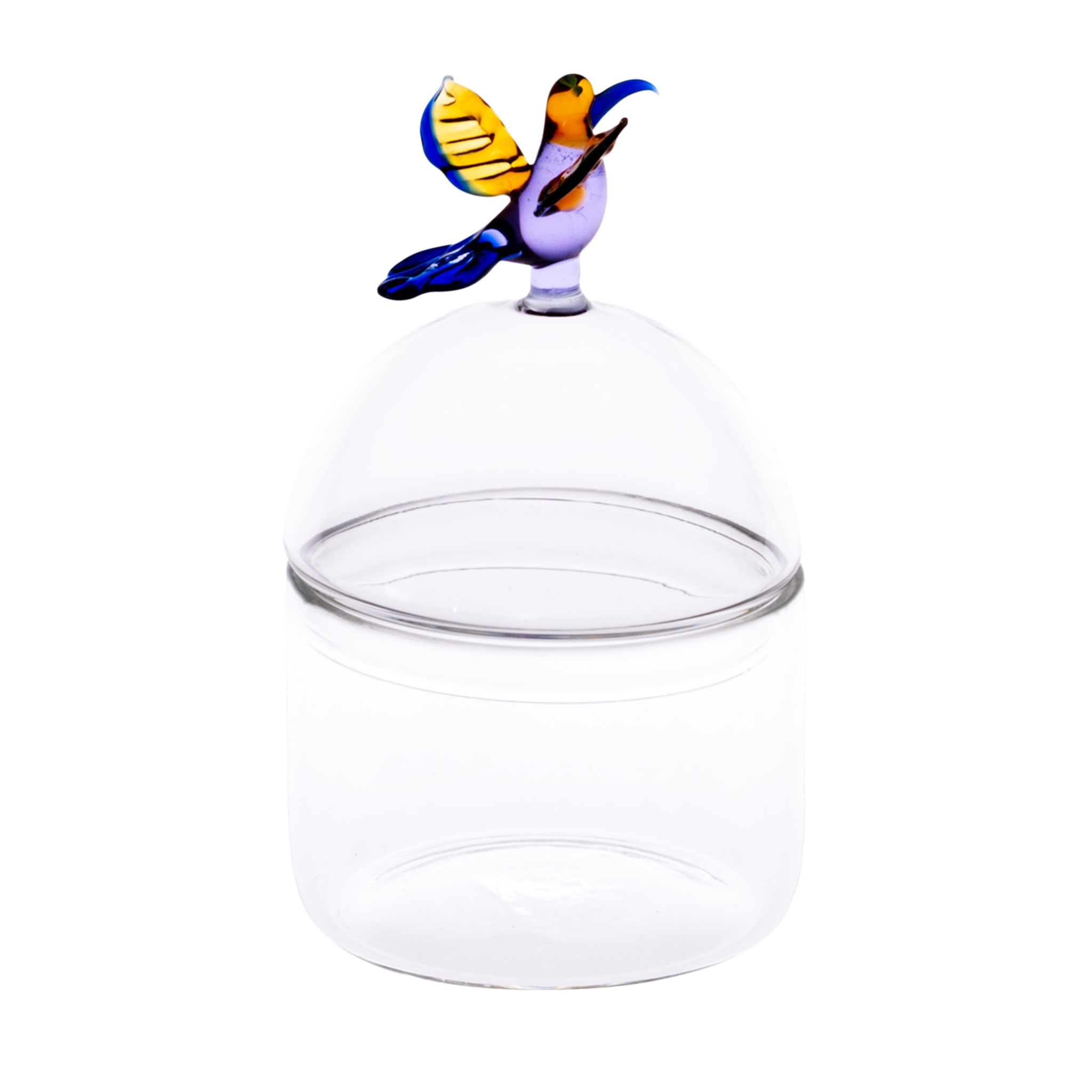 Mediterraneo Handcrafted Small Colibrì Glass Container  - Main view
