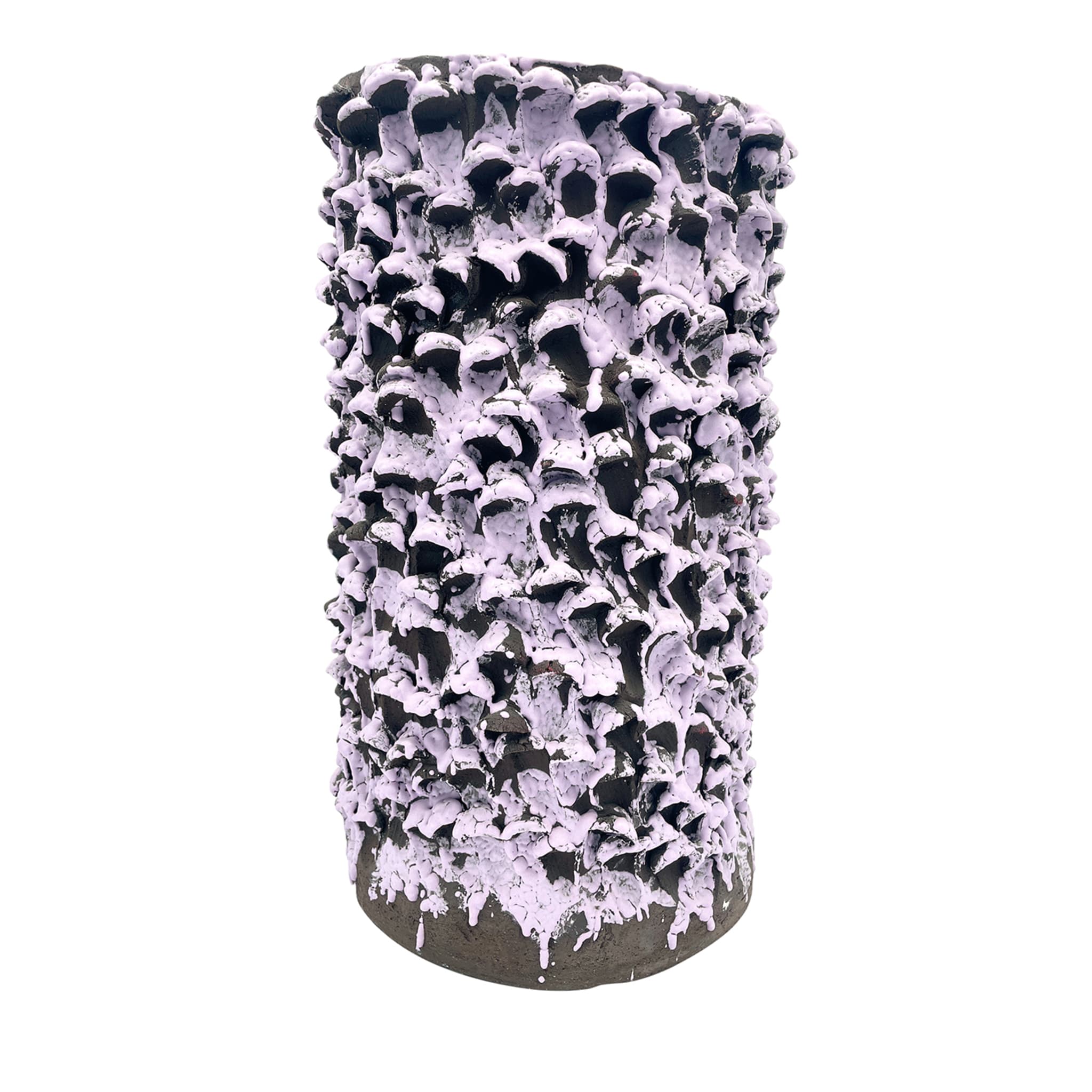 Onda Lilac Bubble on Bisque Chocolate Brown Tall Vase - Vue principale