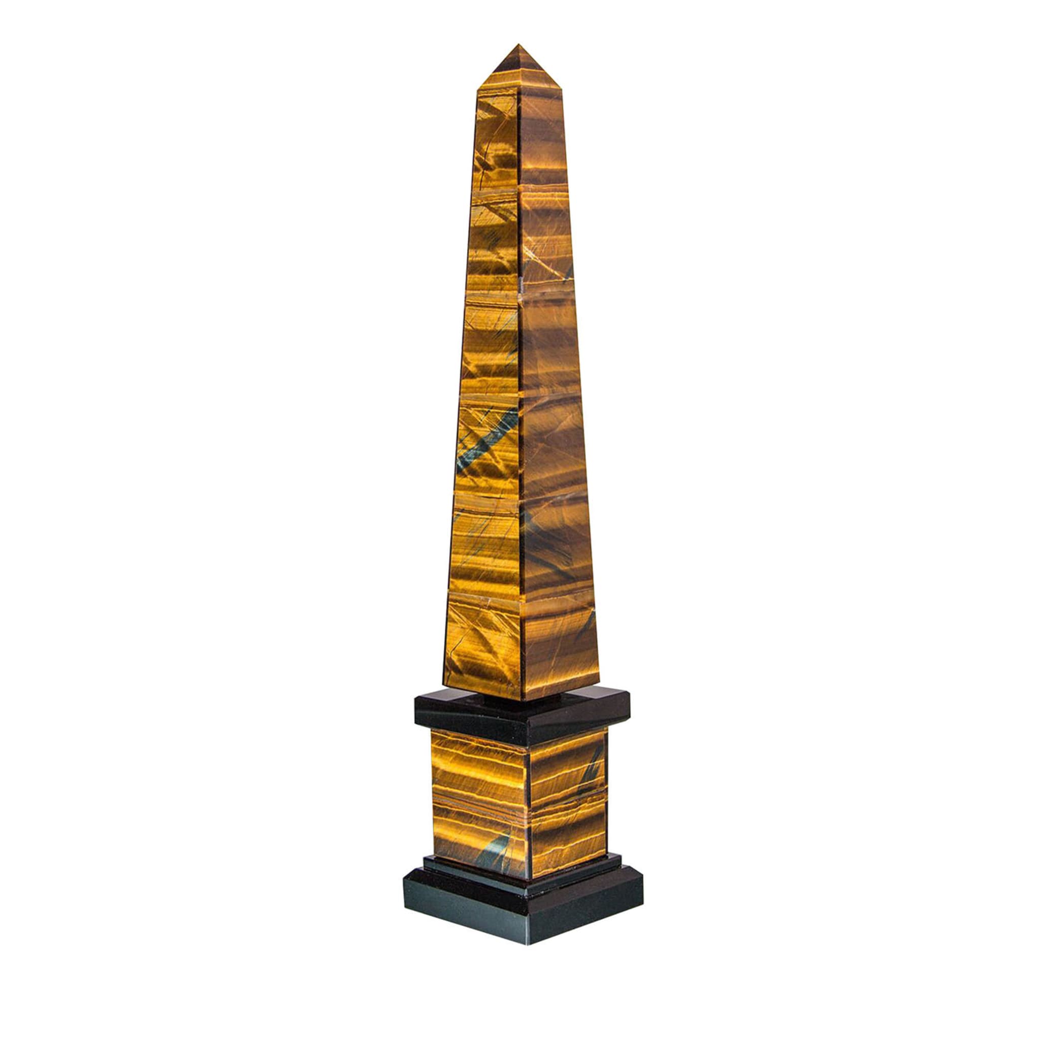 Lateranense Tigerauge &amp; Obsidian Obelisk Skulptur - Hauptansicht