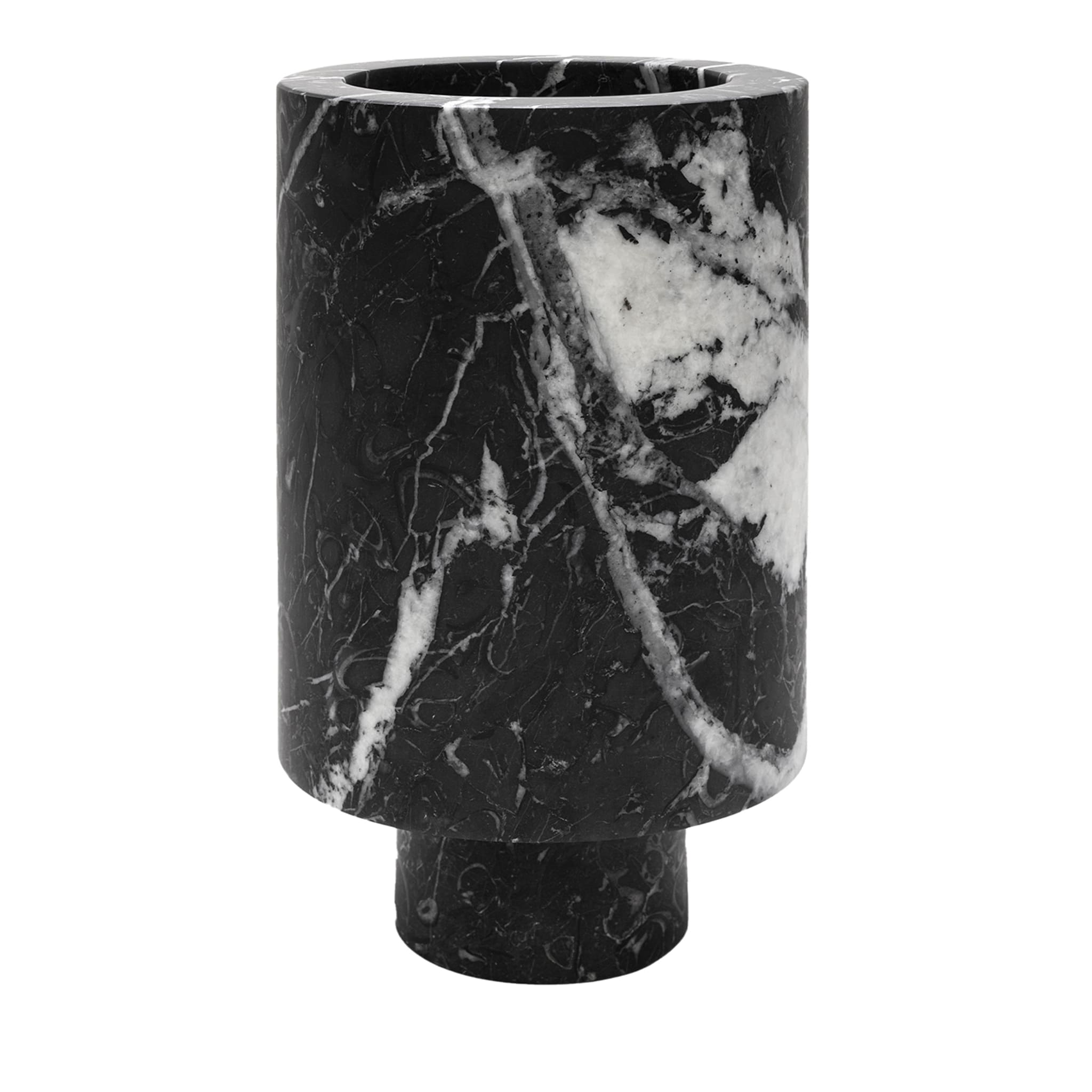 Inside Out Black Marquina Vase by Karen Chekerdjian  - Main view
