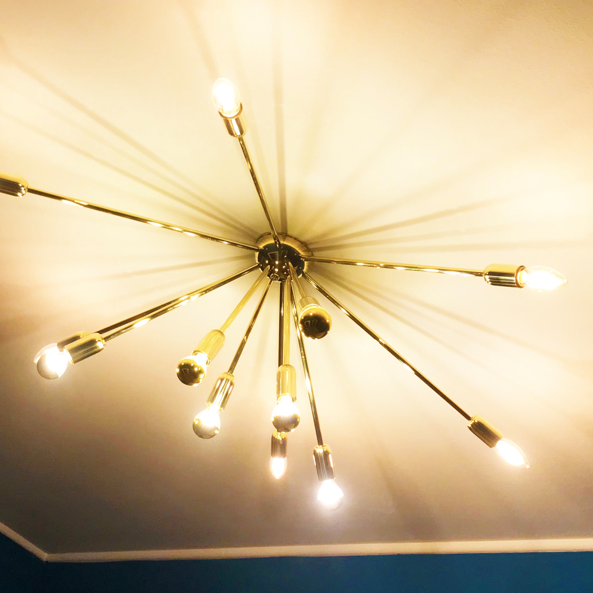“Half Sputnik” Ceiling Lamp in Polished Brass - Alternative view 3