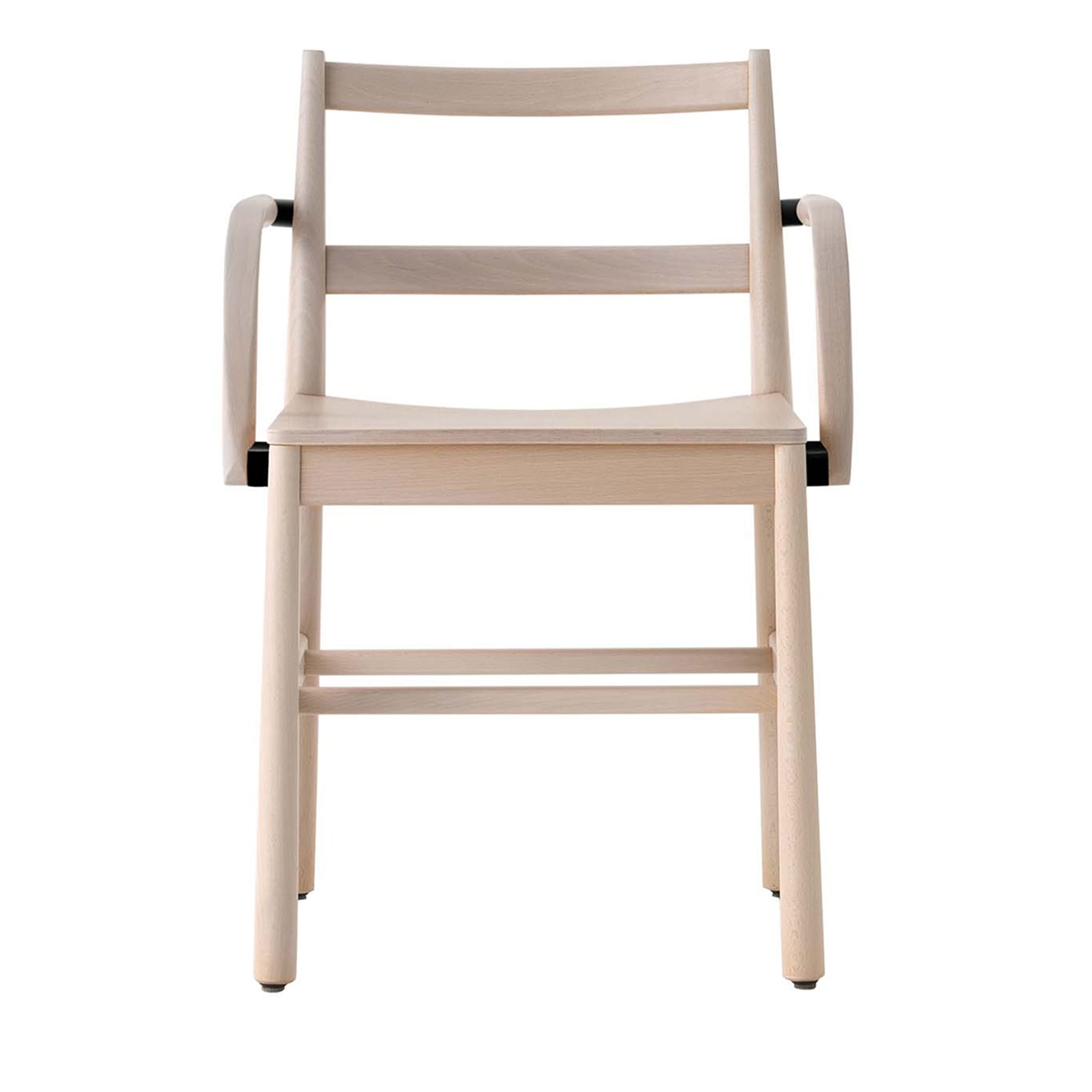 Julie Bleached Wood chair with armrests by Emilio Nanni - Main view