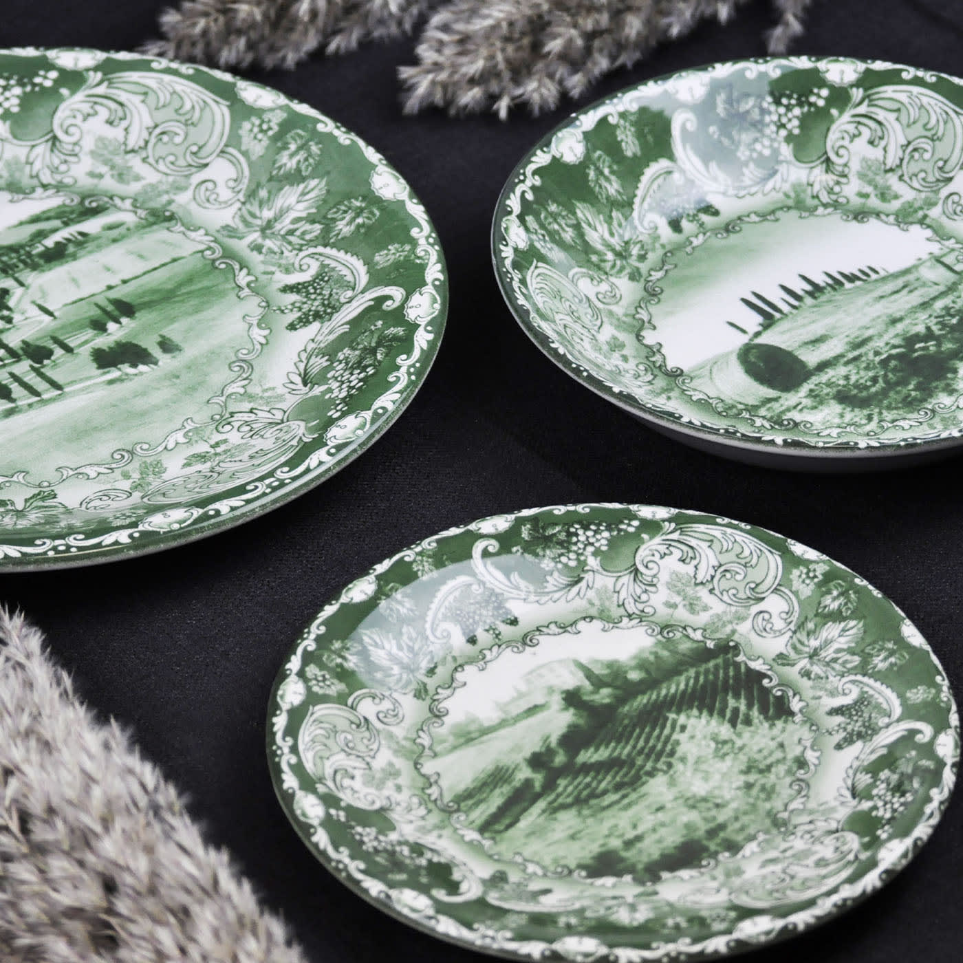 Piatto fondo fiore in ceramica verde salvia Ø16cm - Cote Table - Nardini  Forniture