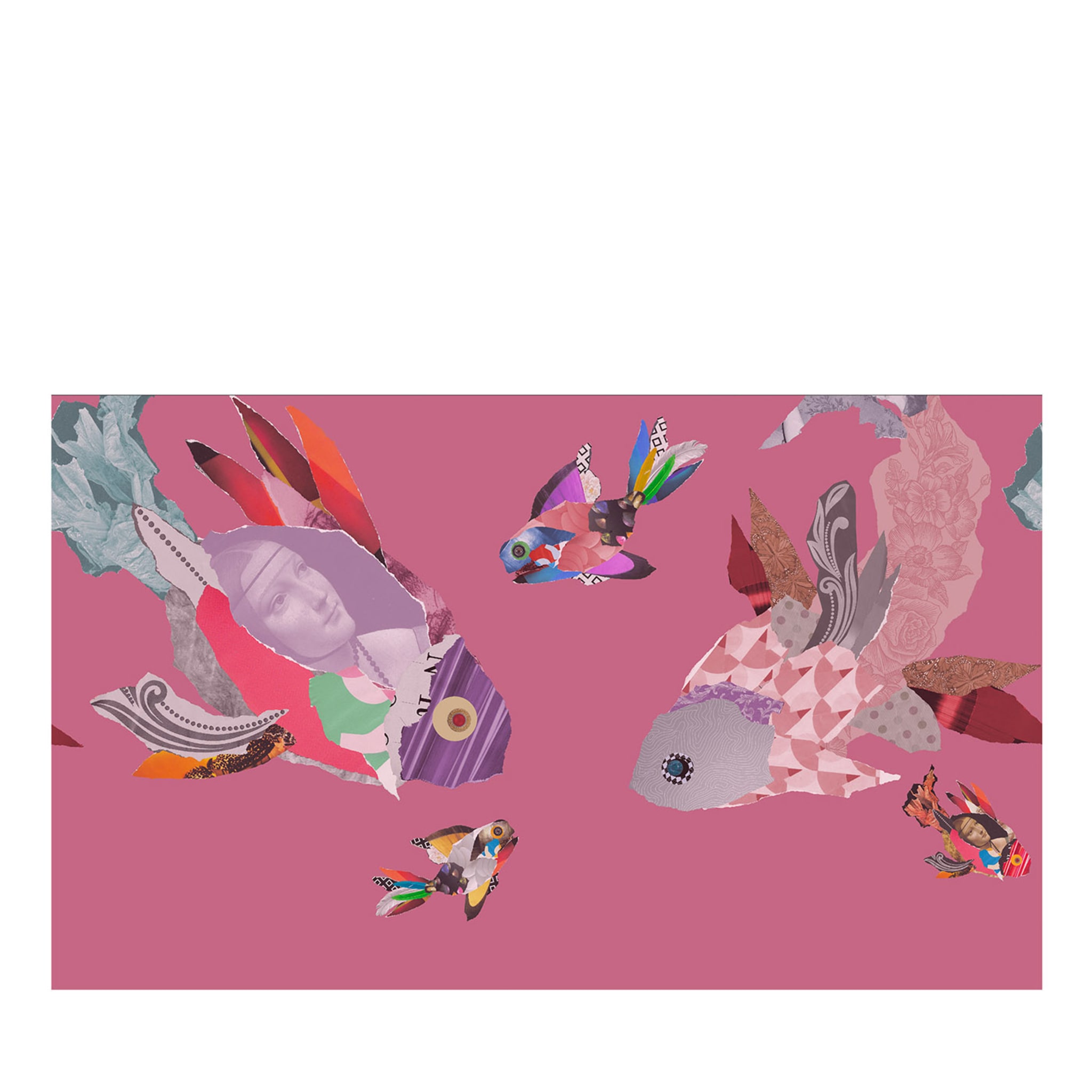 19 Pesce d'oro Carta da parati rosa - Vista principale