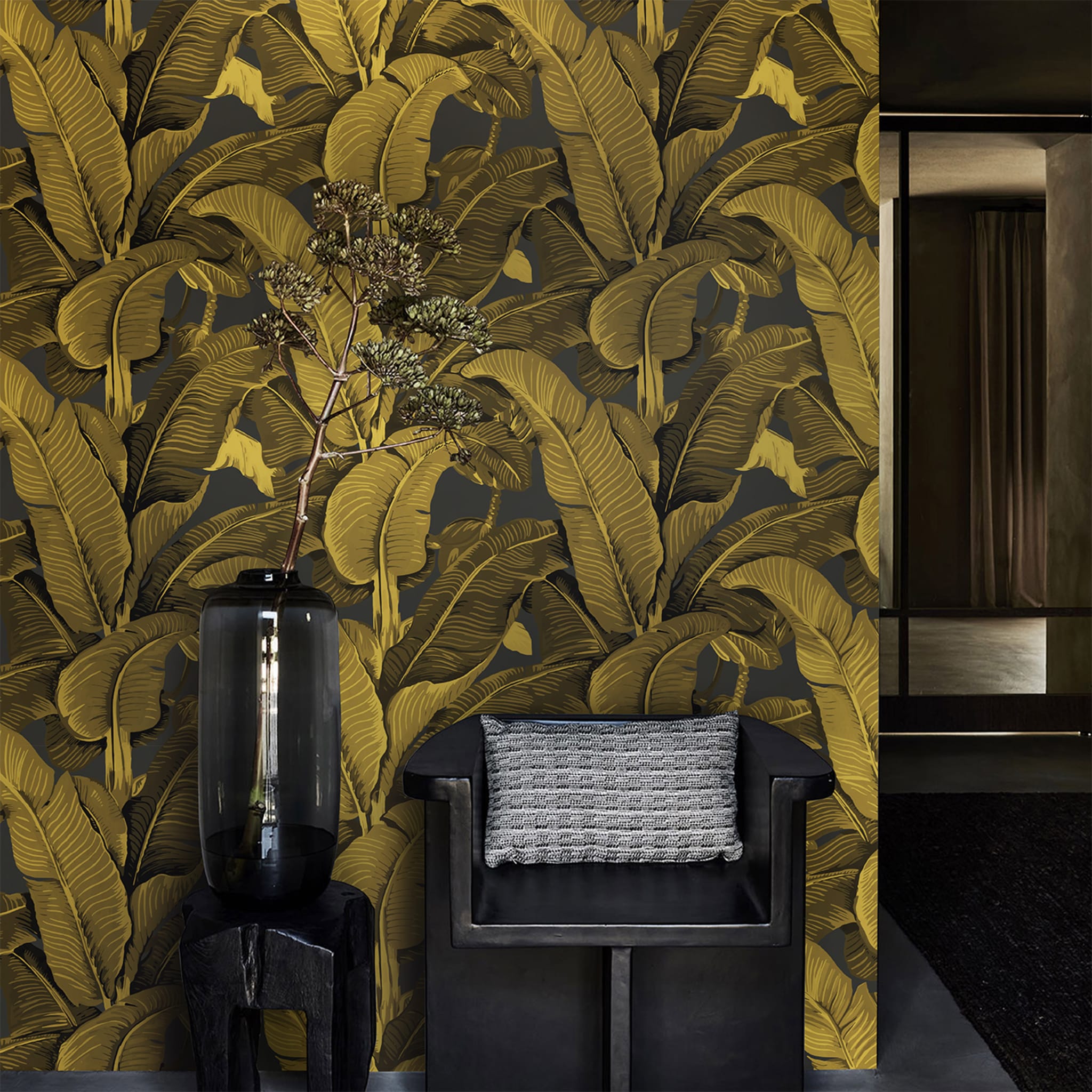 Gold Banana Leaves Wallpaper - Alternative view 1