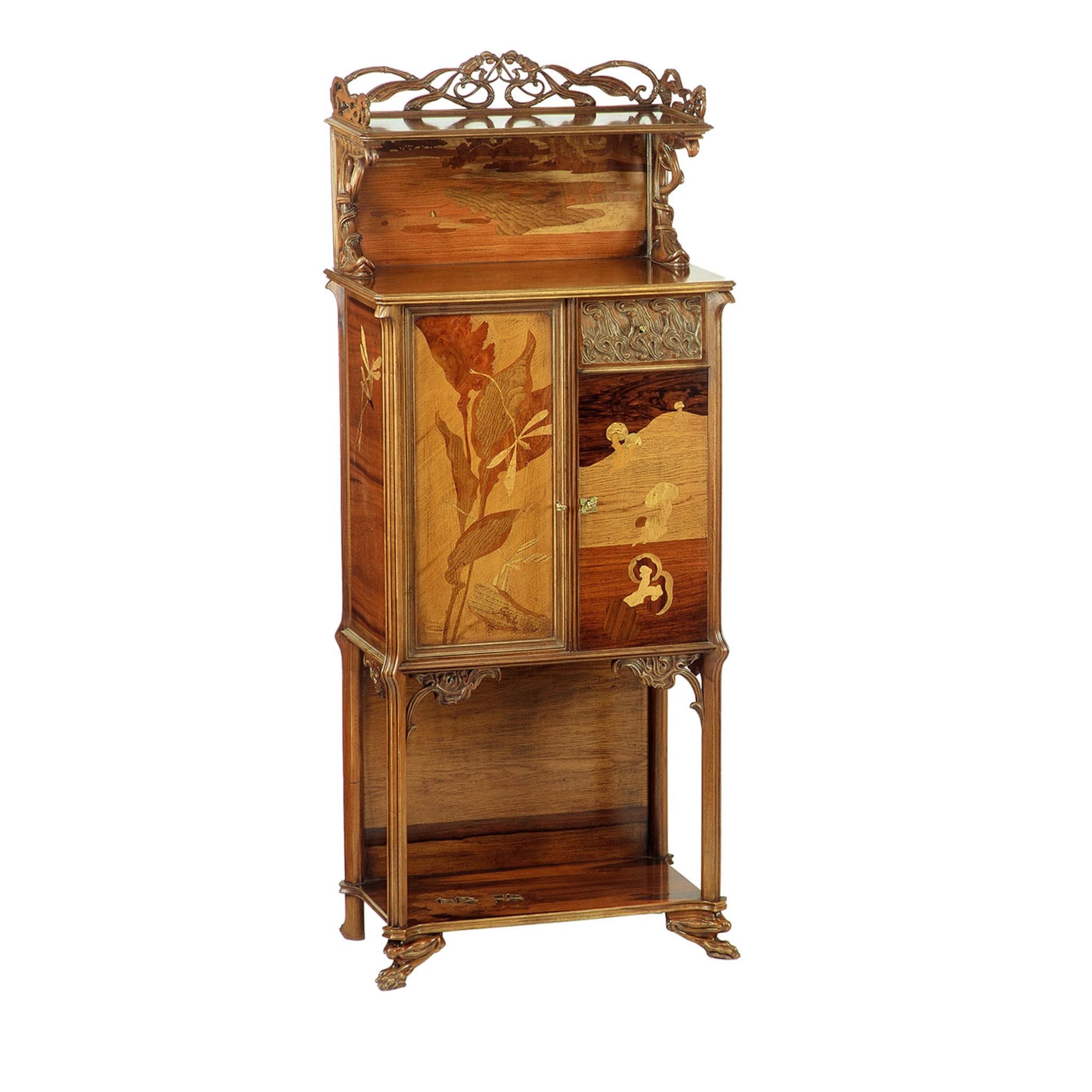 French Art Nouveau-Style Inlaid Cabinet by Emile Gallè - Main view