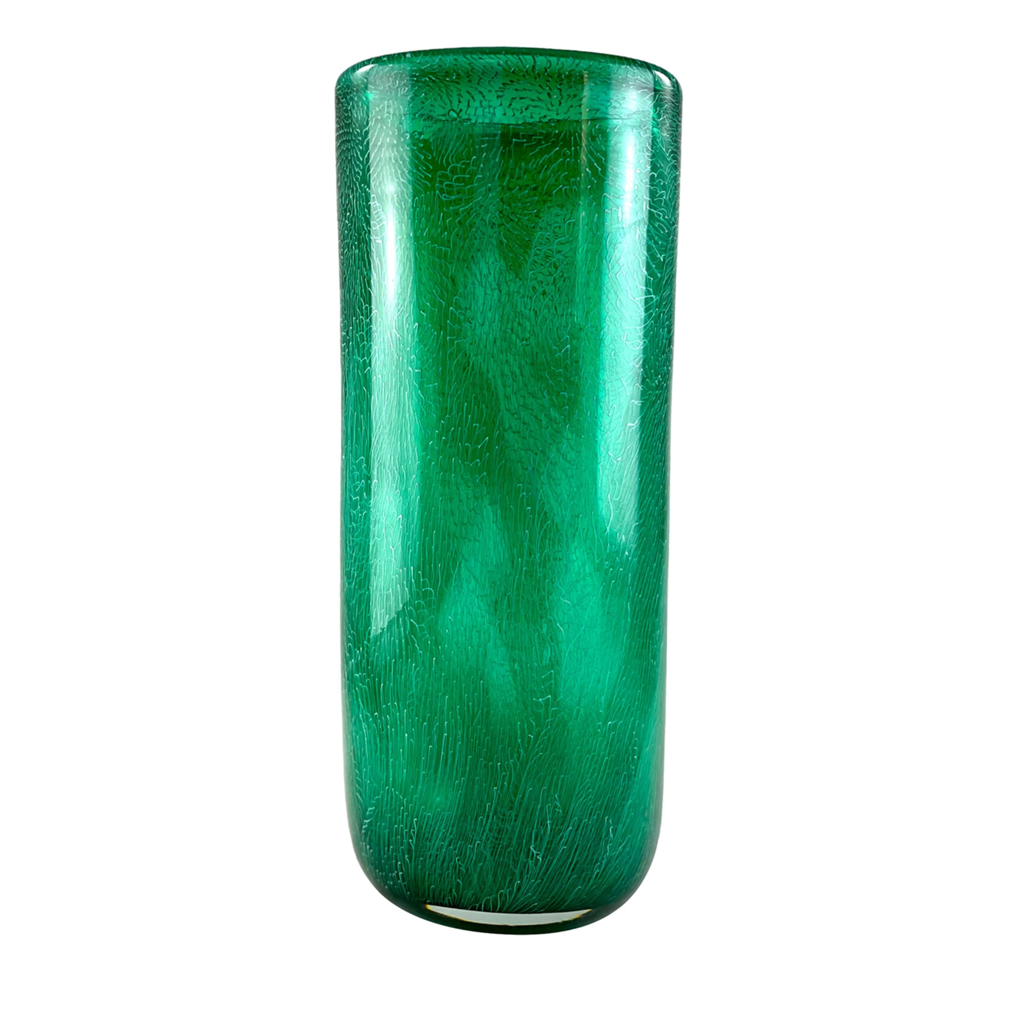 Vase Murrine en filigrane vert et blanc - Vue principale