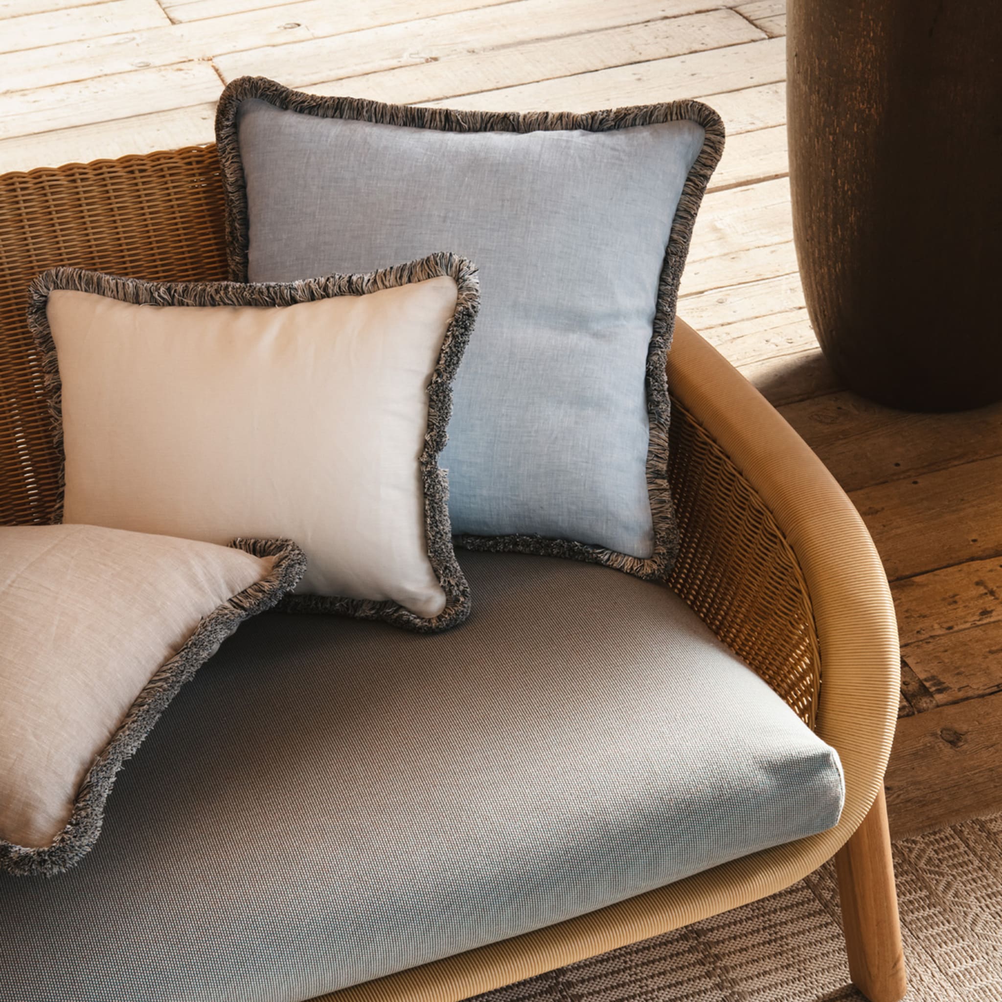 Light Blue Capri Linen Cushion - Alternative view 2