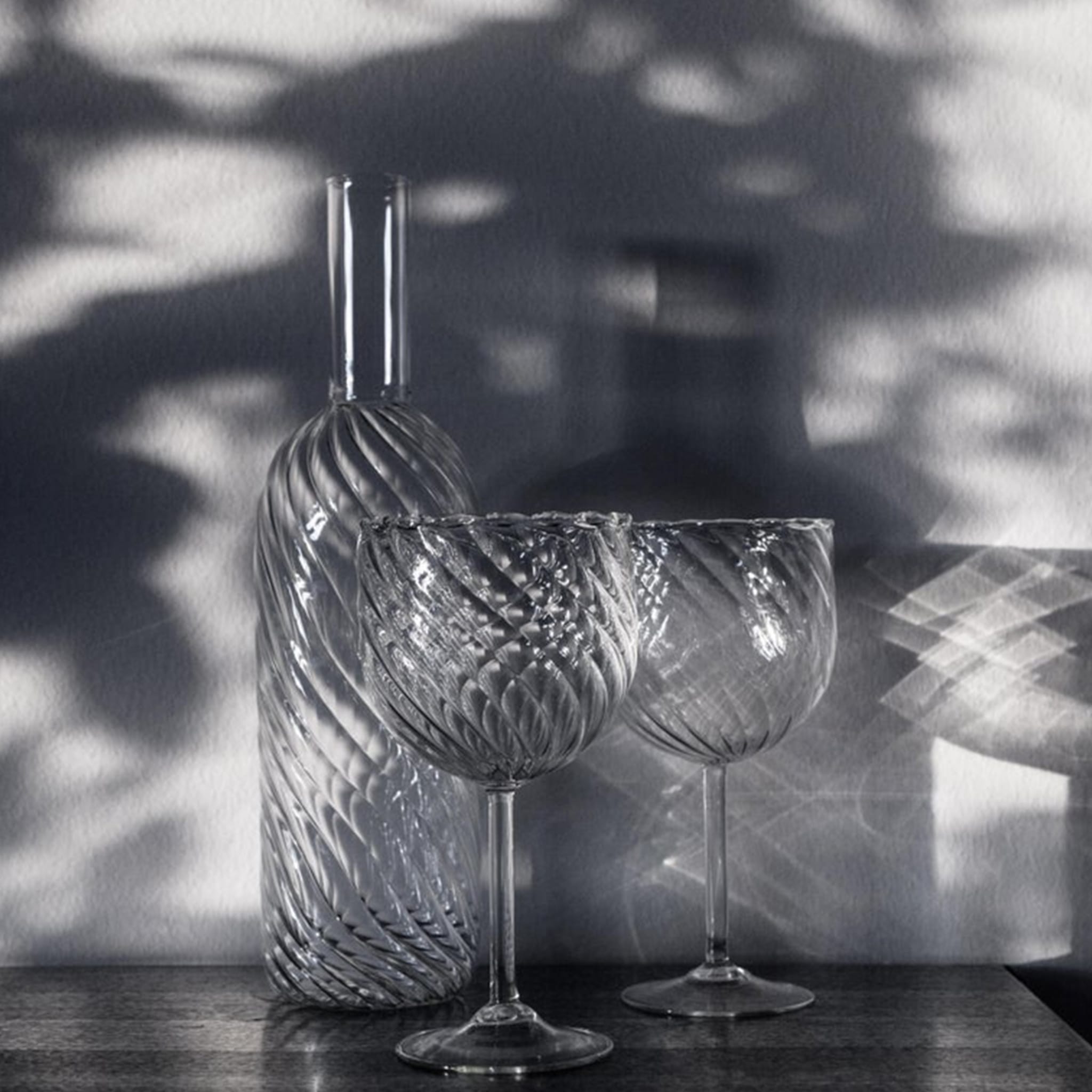 Set of Blown Glass Dafne Bottle and 2 Glasses - Alternative view 1