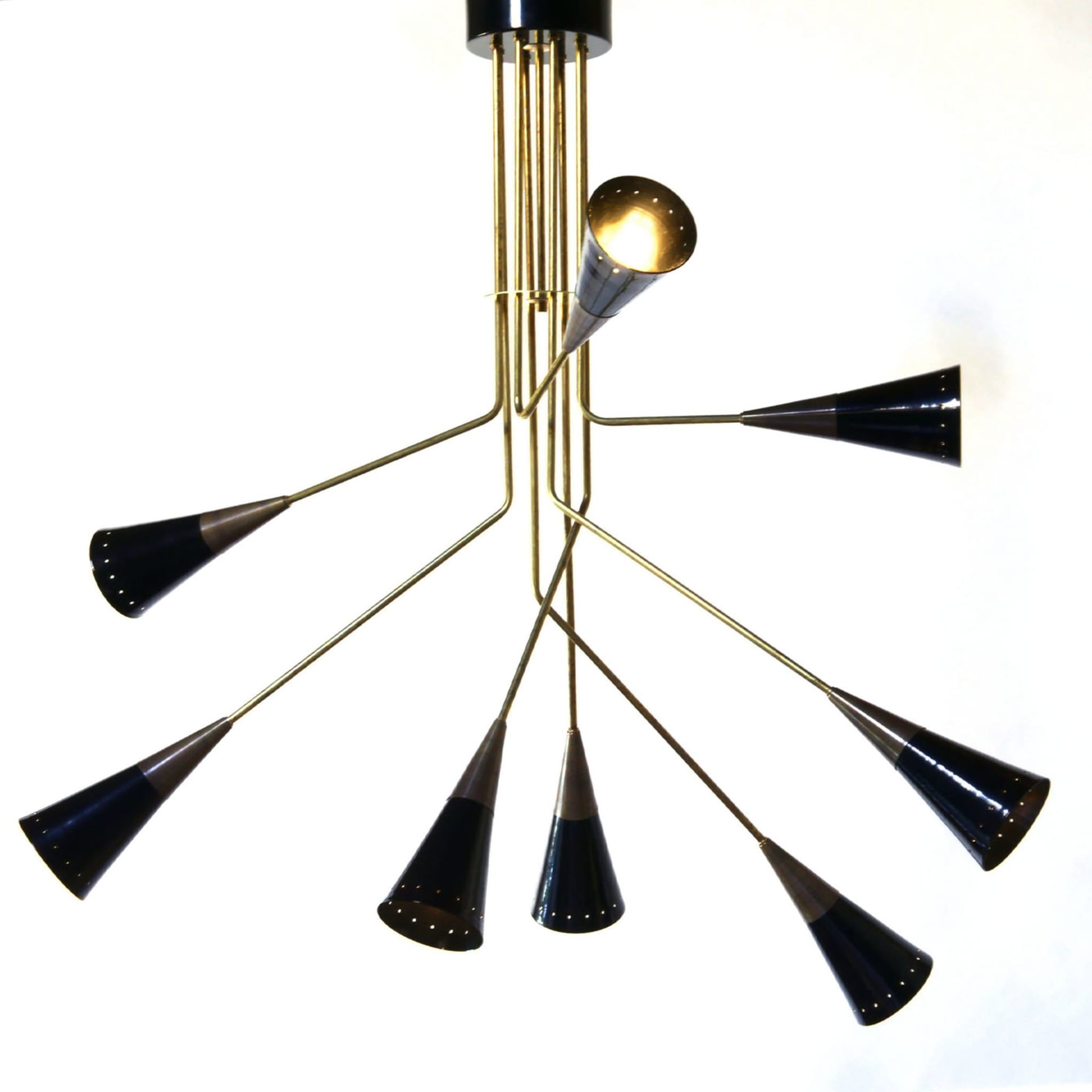 Fascino 8-Light Black & Brass Chandelier by Carlo Nason - Alternative view 1