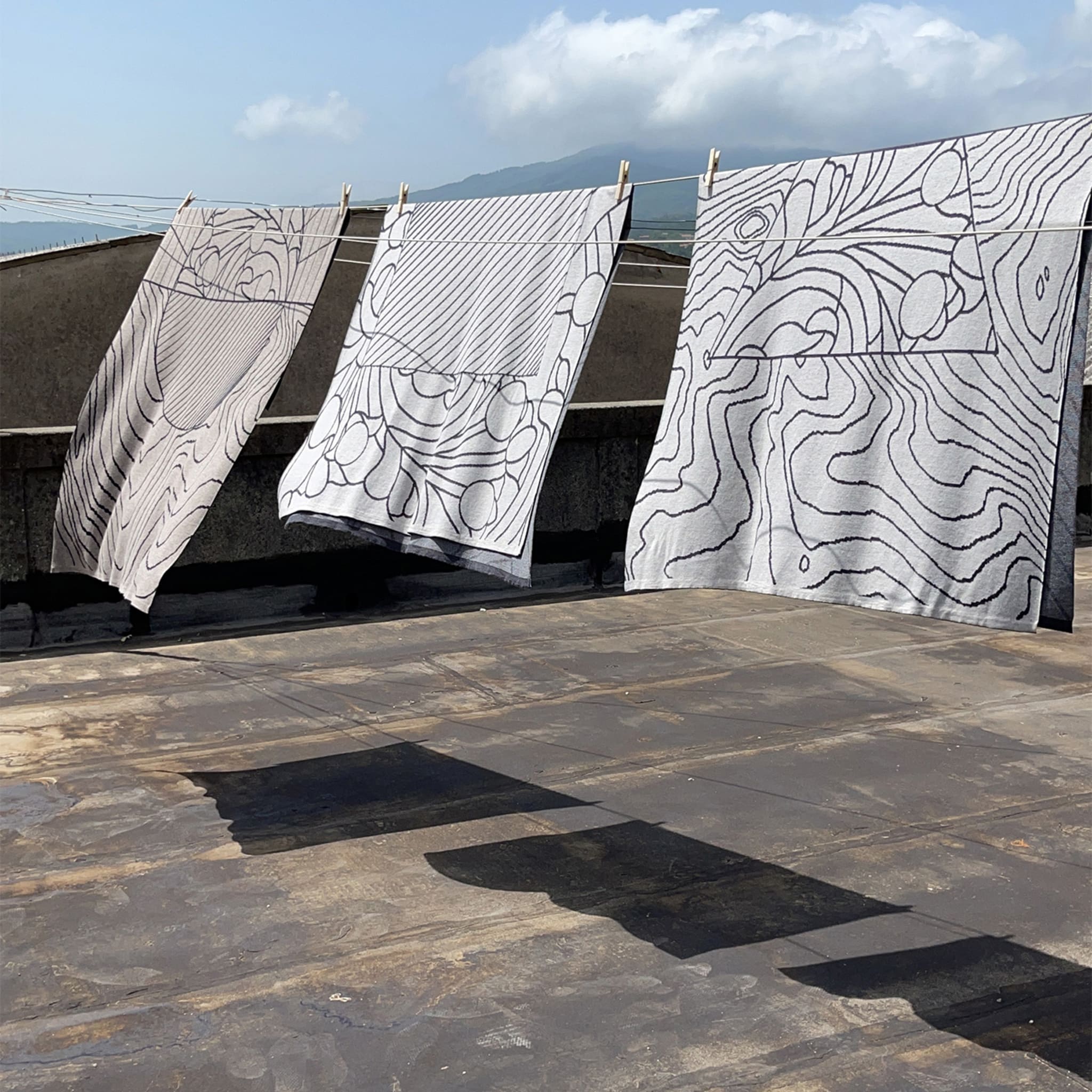 Pensieri 3 Gray Tapestry/Blanket by Luca de Bona - Alternative view 2