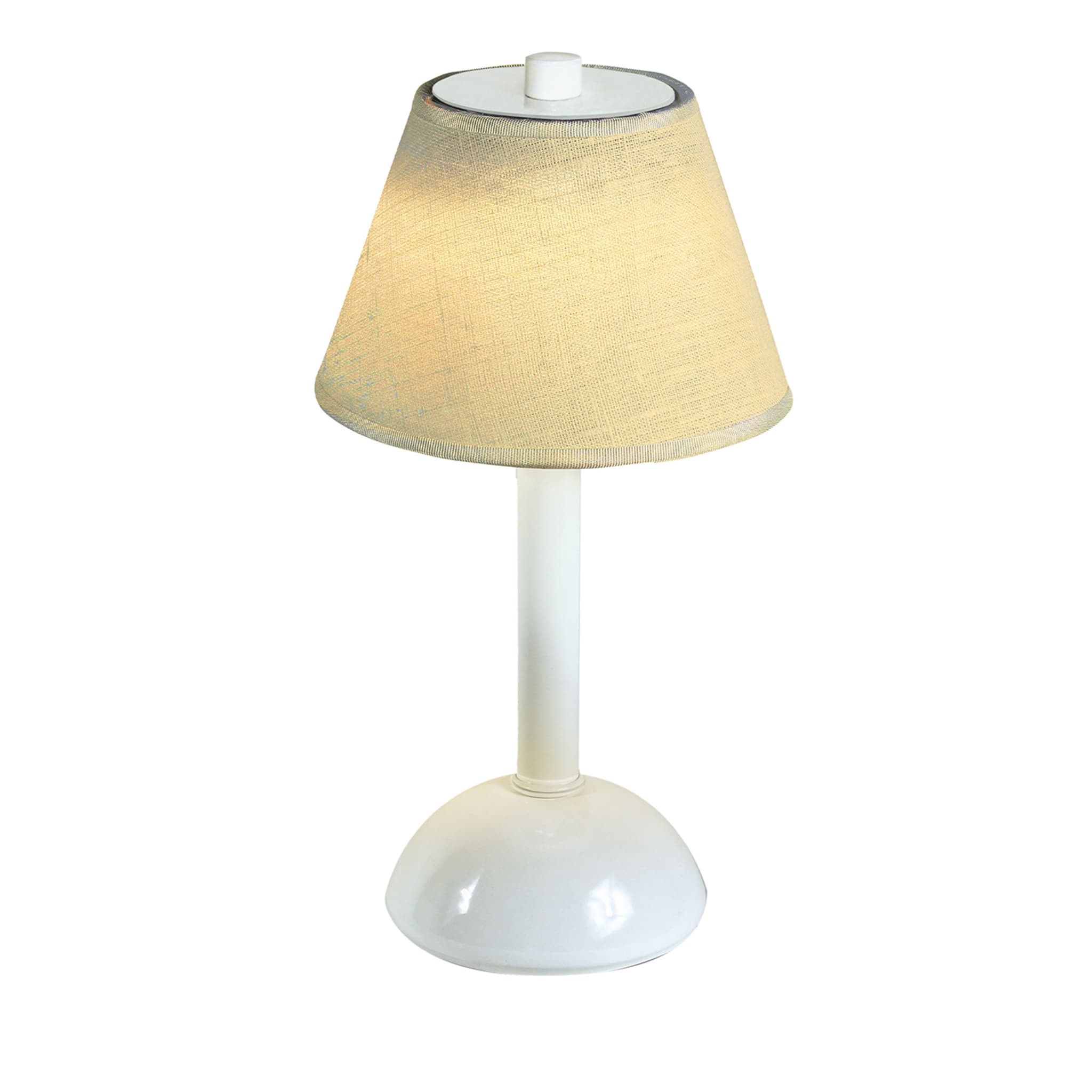 Moon Ivory Linen White Table Lamp by Stefano Tabarin - Main view