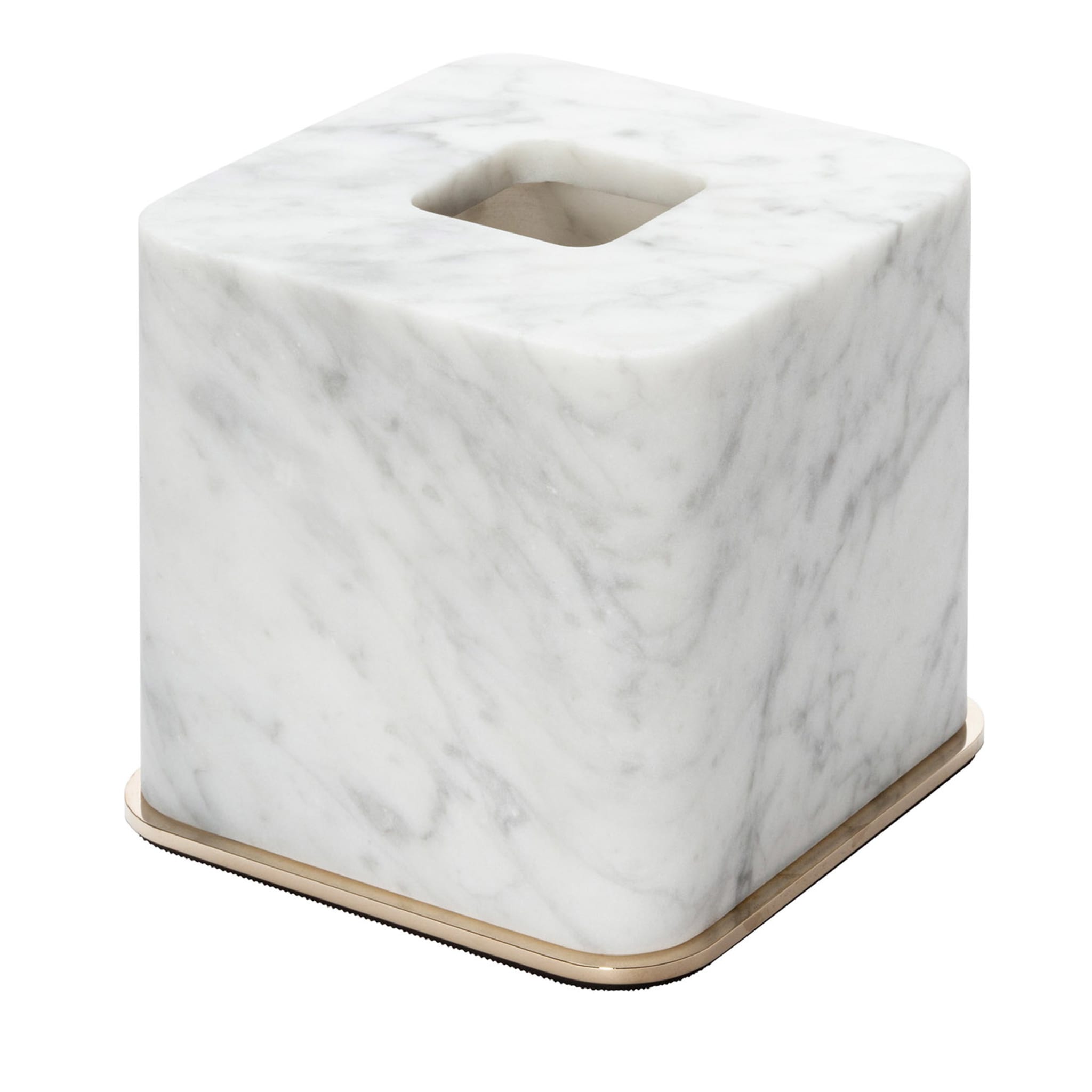 Portafazzoletti quadrato in marmo bianco Polo - Vista principale