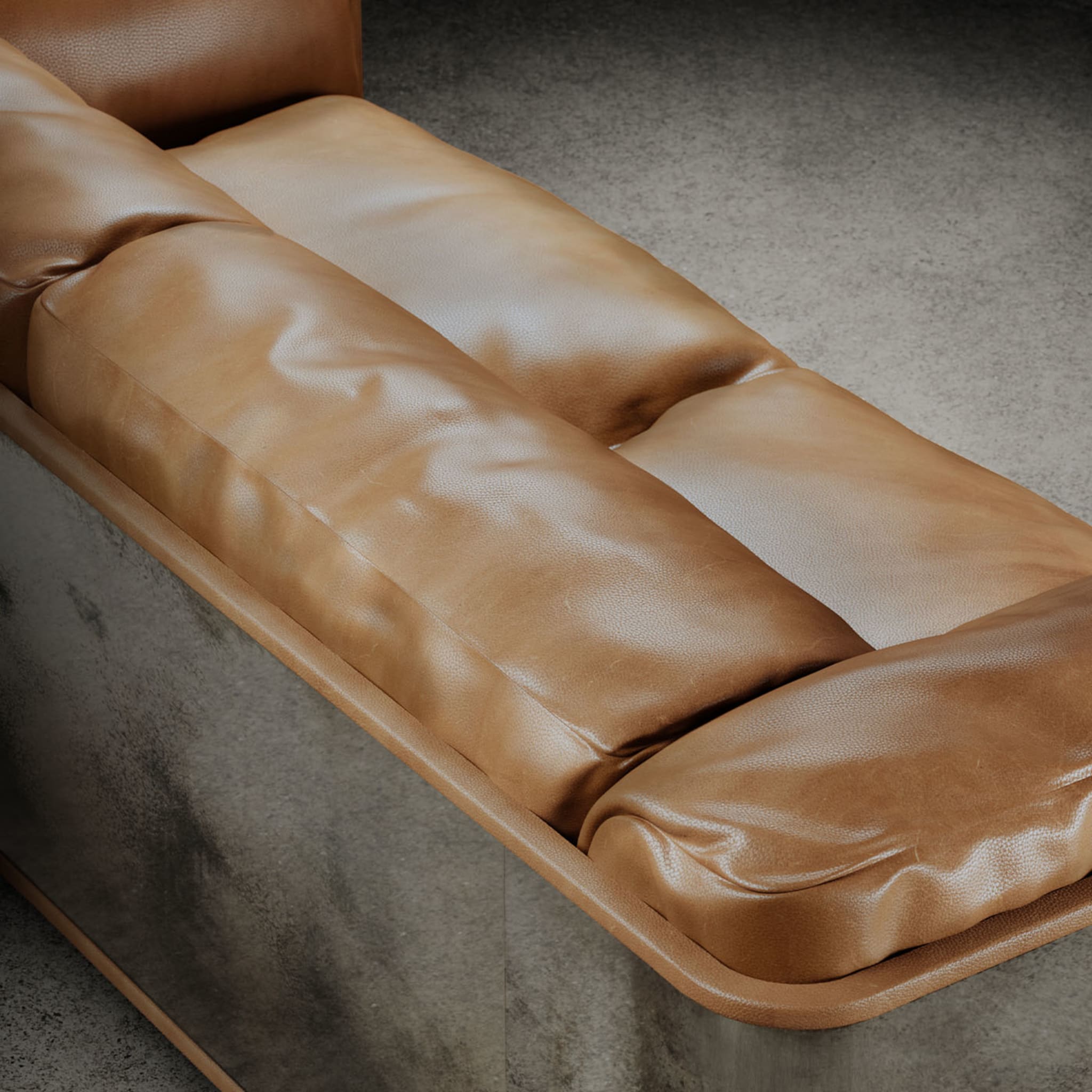 Saint Germain Brown Leather Sofa - Alternative view 1