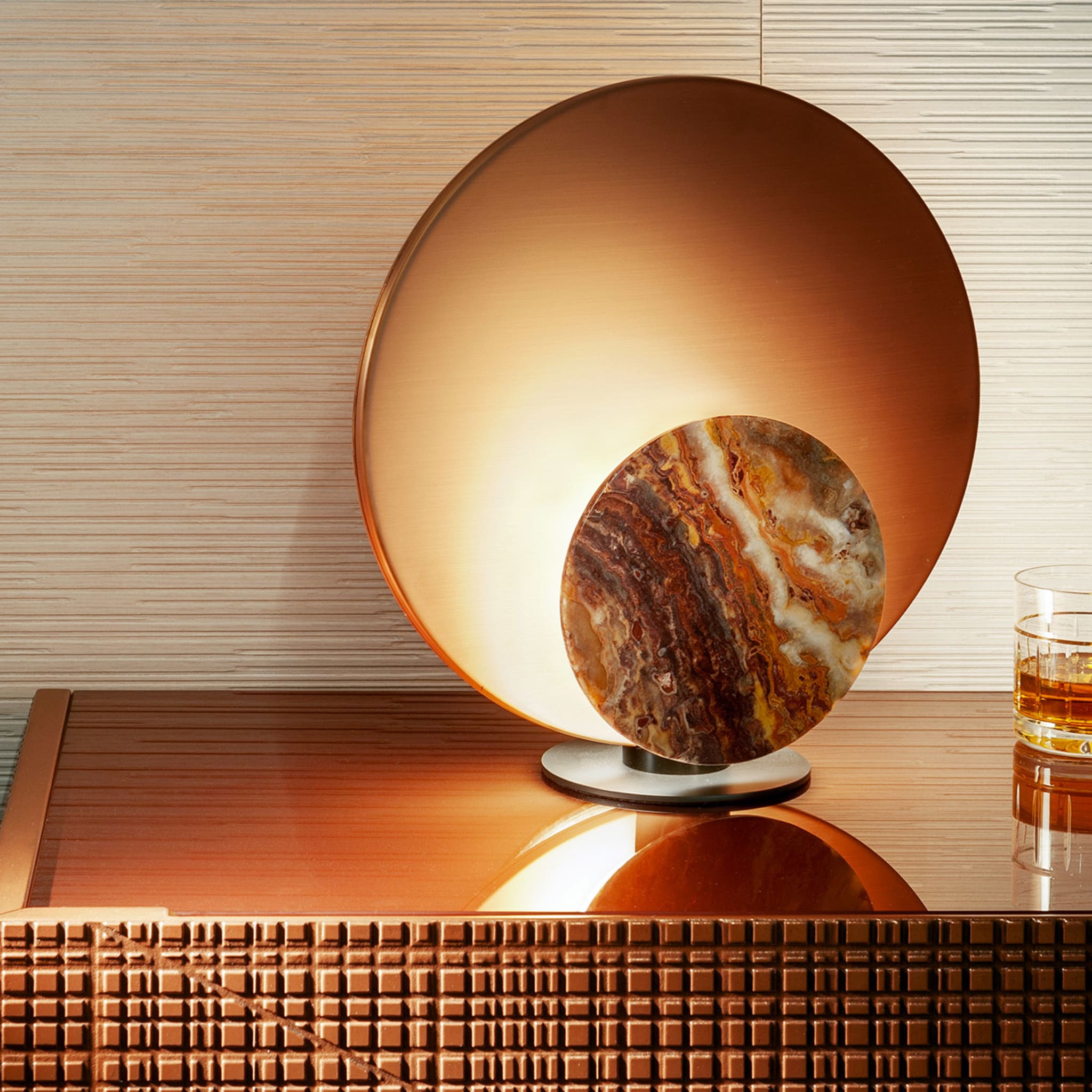 Clis Satin Copper and Purple Onyx Table Lamp - Alternative view 3