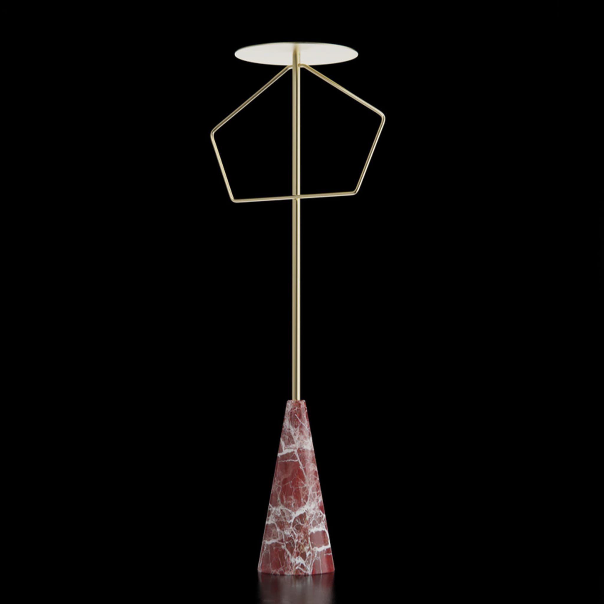 ED044 Red Stone and Brass Floor Lamp - Alternative view 3