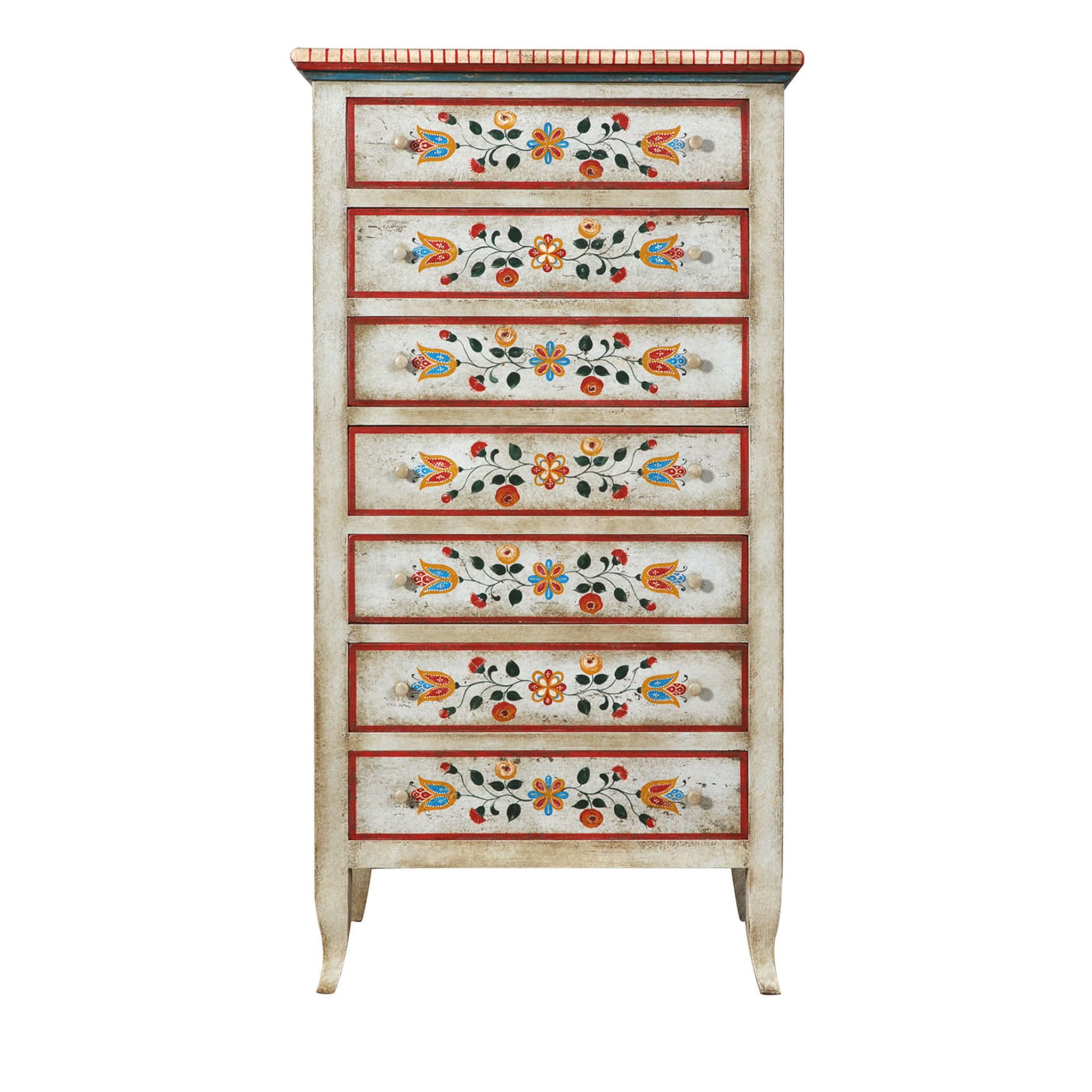 Tirolesi '700 Tyrolean-Style Floral Chest of Drawers - Main view