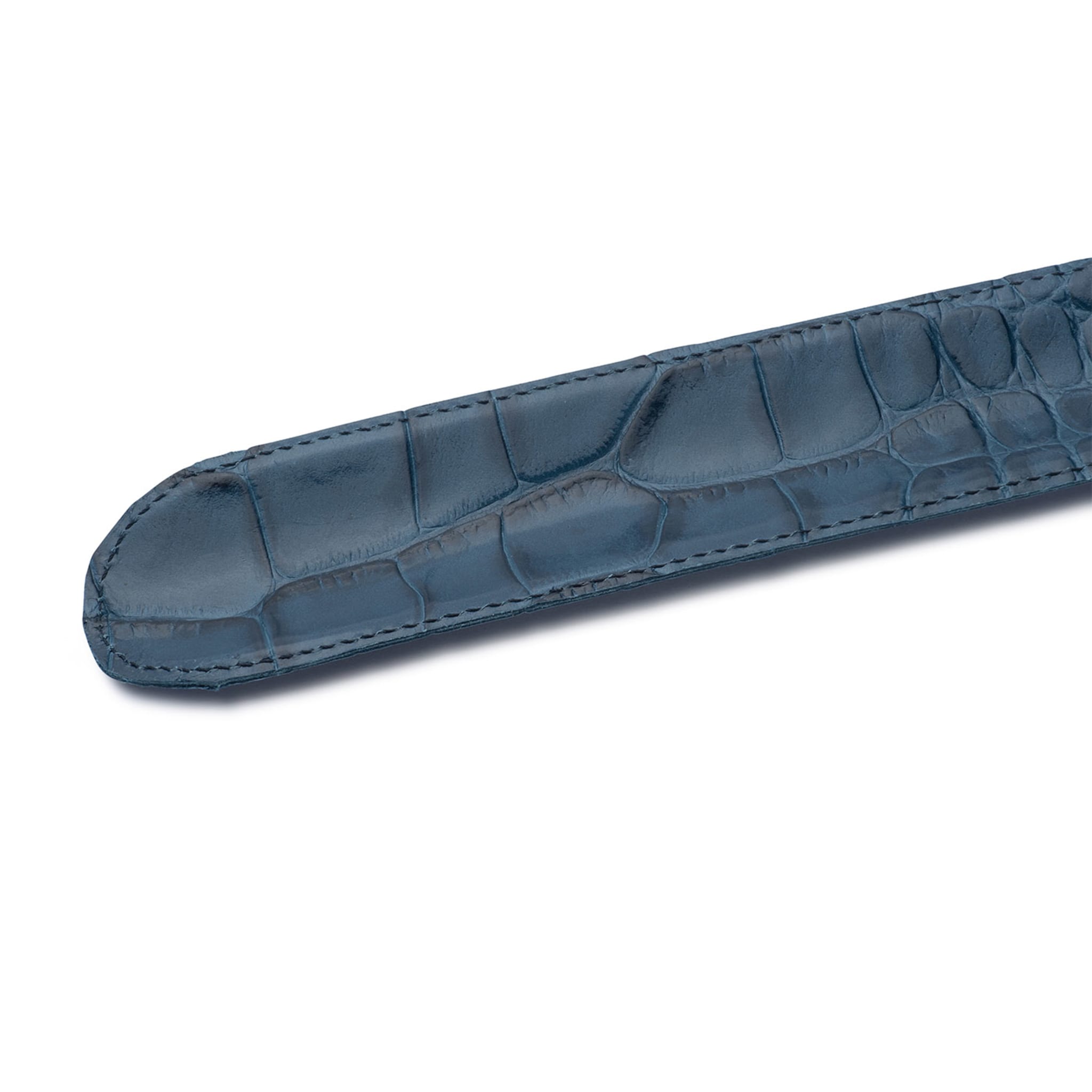 Cornet à chaussures en cuir simili-croc bleu foncé - Vue alternative 2