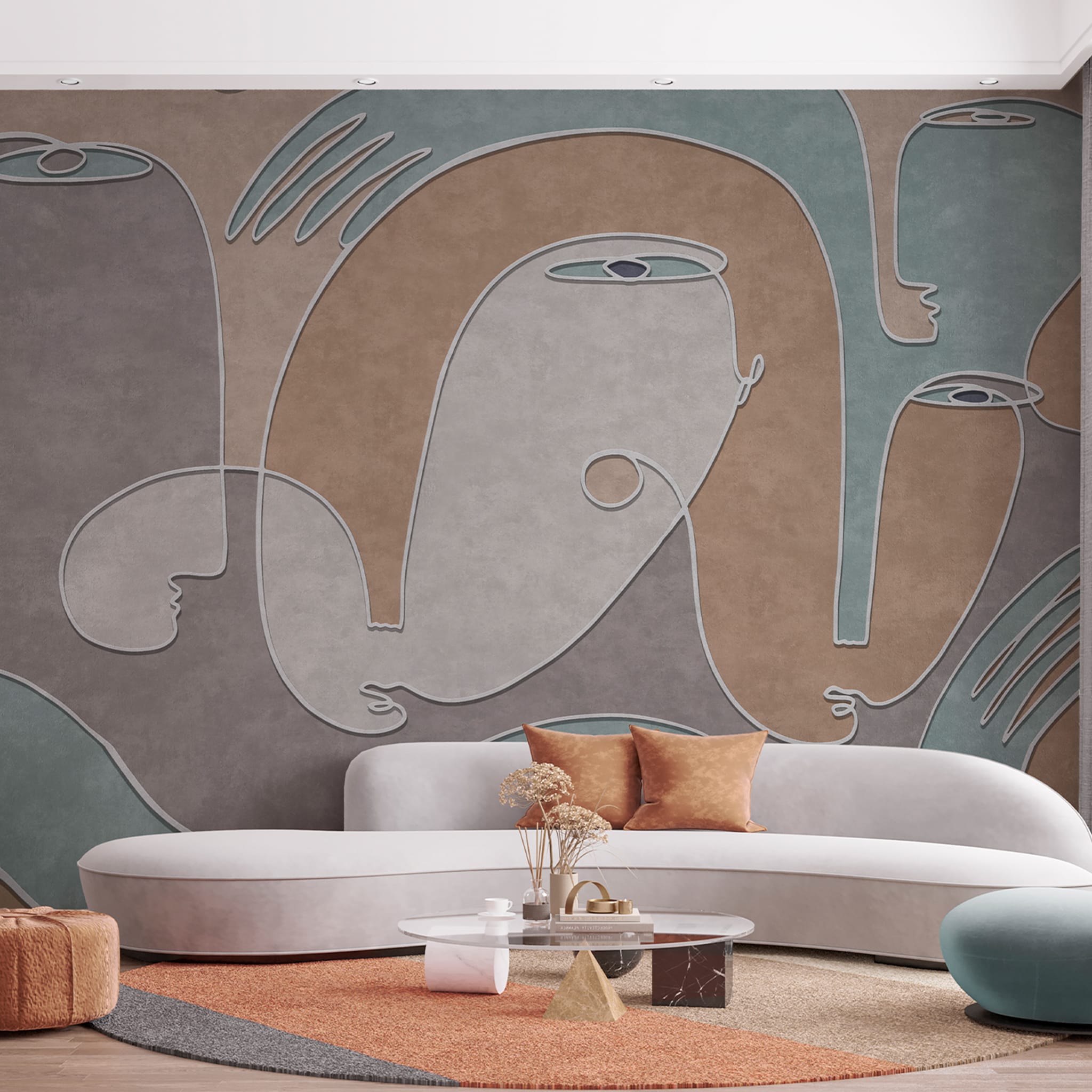 Oneline Danube textured wallpaper  - Alternative view 1
