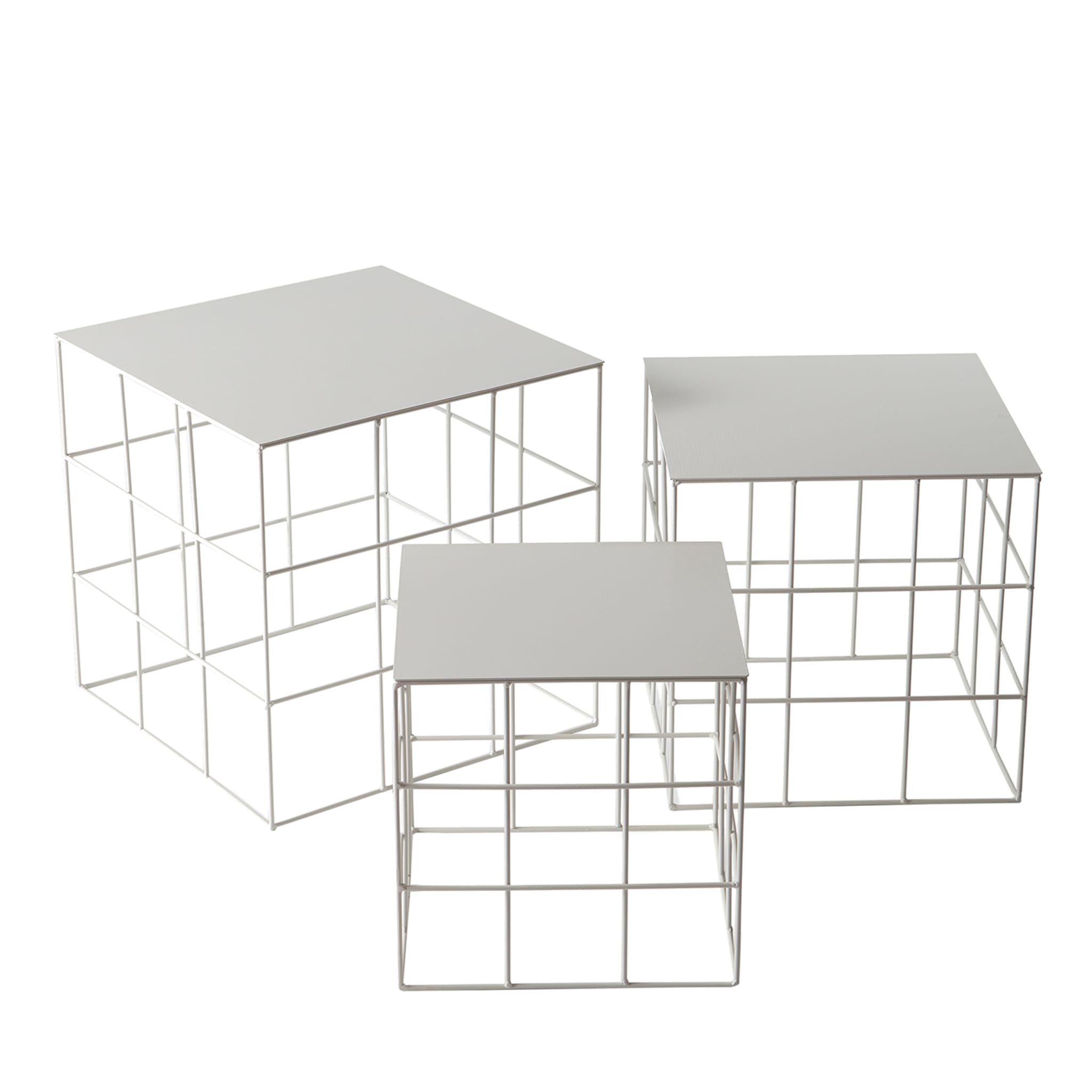 Set di 3 tavolini bianchi Reton - Vista principale