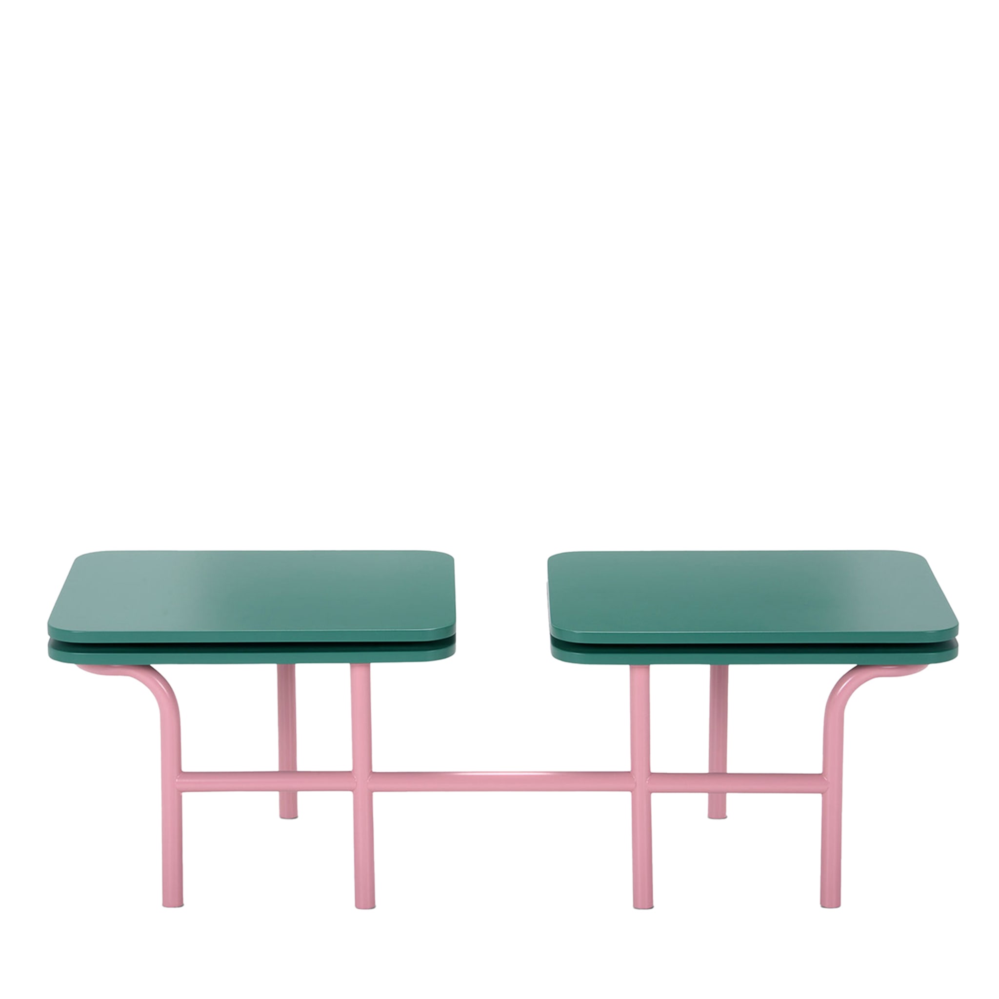 Tavolino Leo a 2 piani rosa e verde di Daria Zinovatnaya - Vista principale
