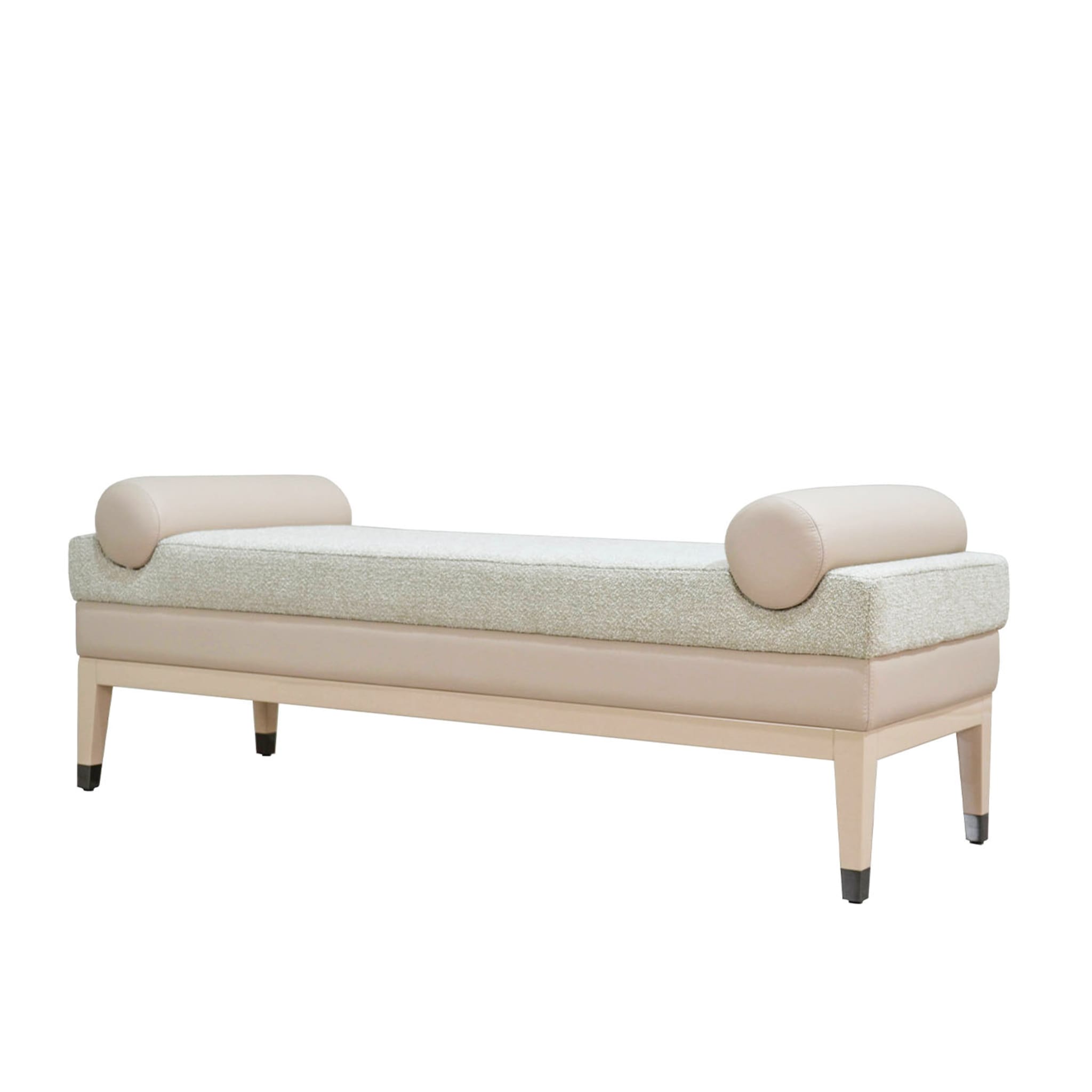 Italian Contemporary Upholstered Bench In Quinoa Fabric - Alternative view 2