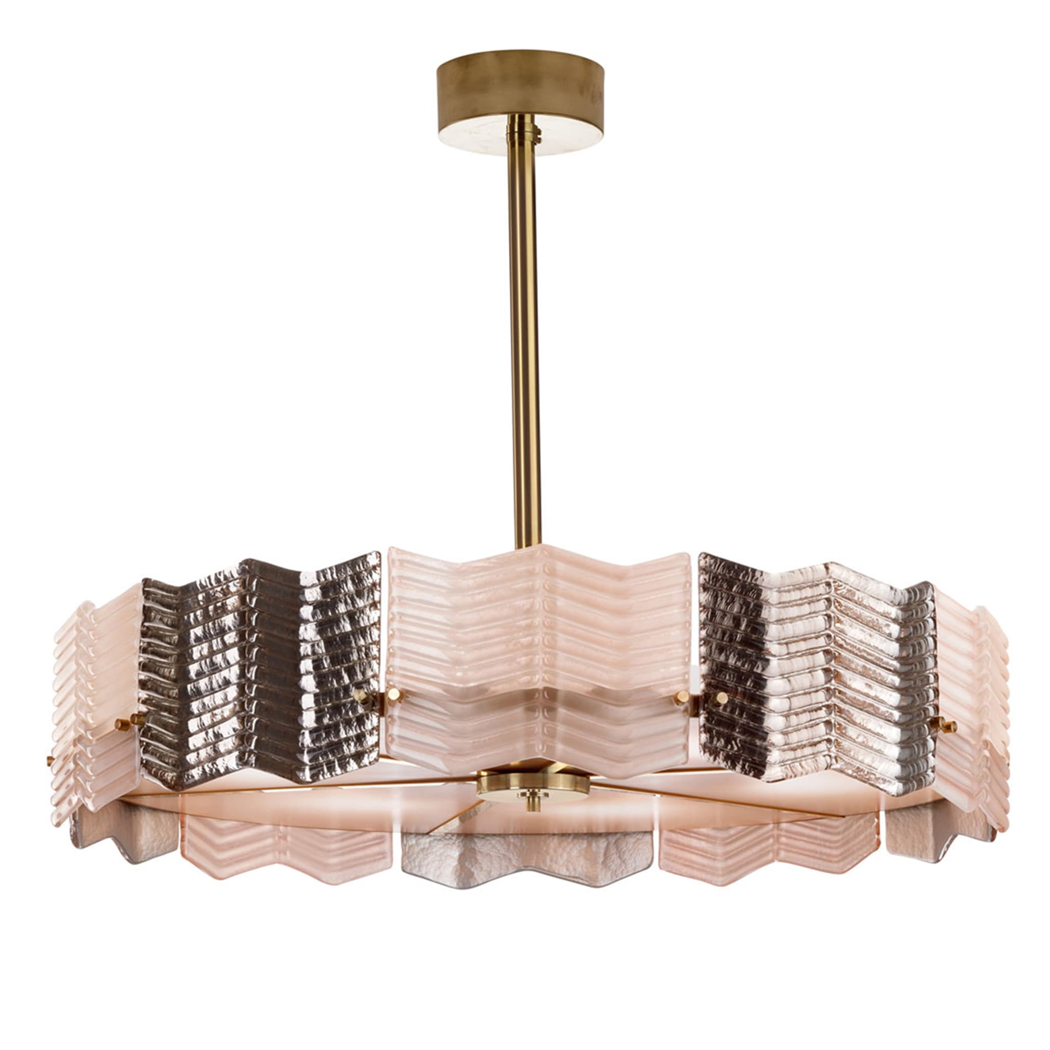Kate 6-Light Pink and Silvery Chandelier - Main view