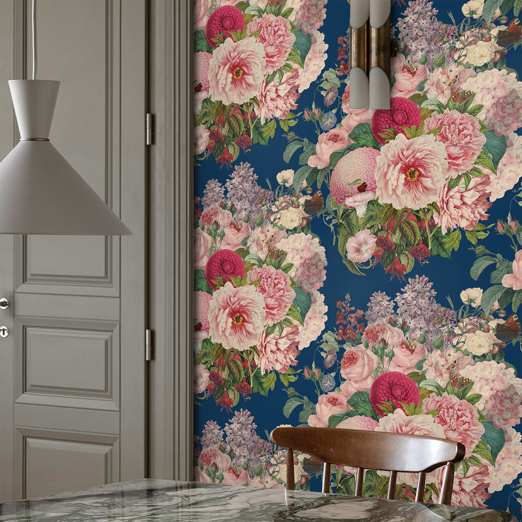 Blue Floral Dutch Wallpaper - Alternative view 3