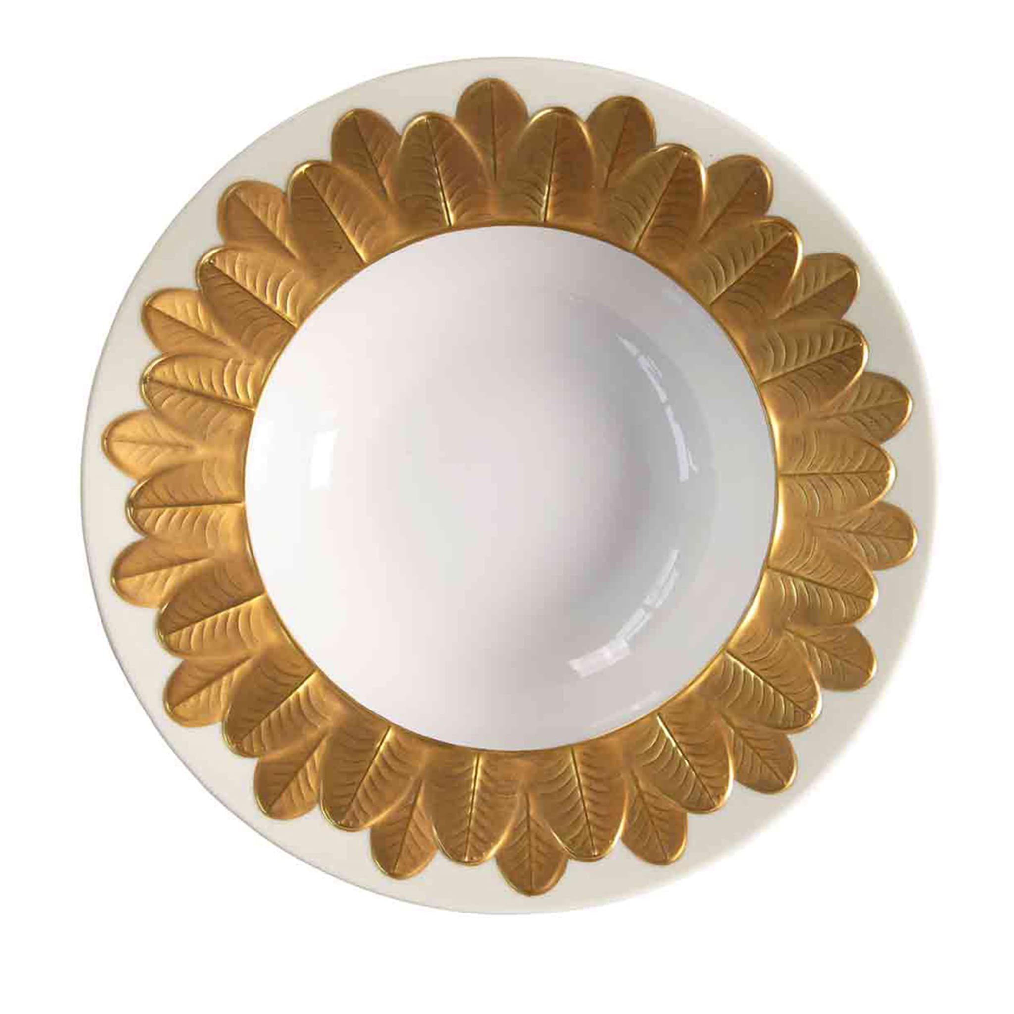 PEACOCK RIM SOUP PLATE - GOLD #2 - Main view