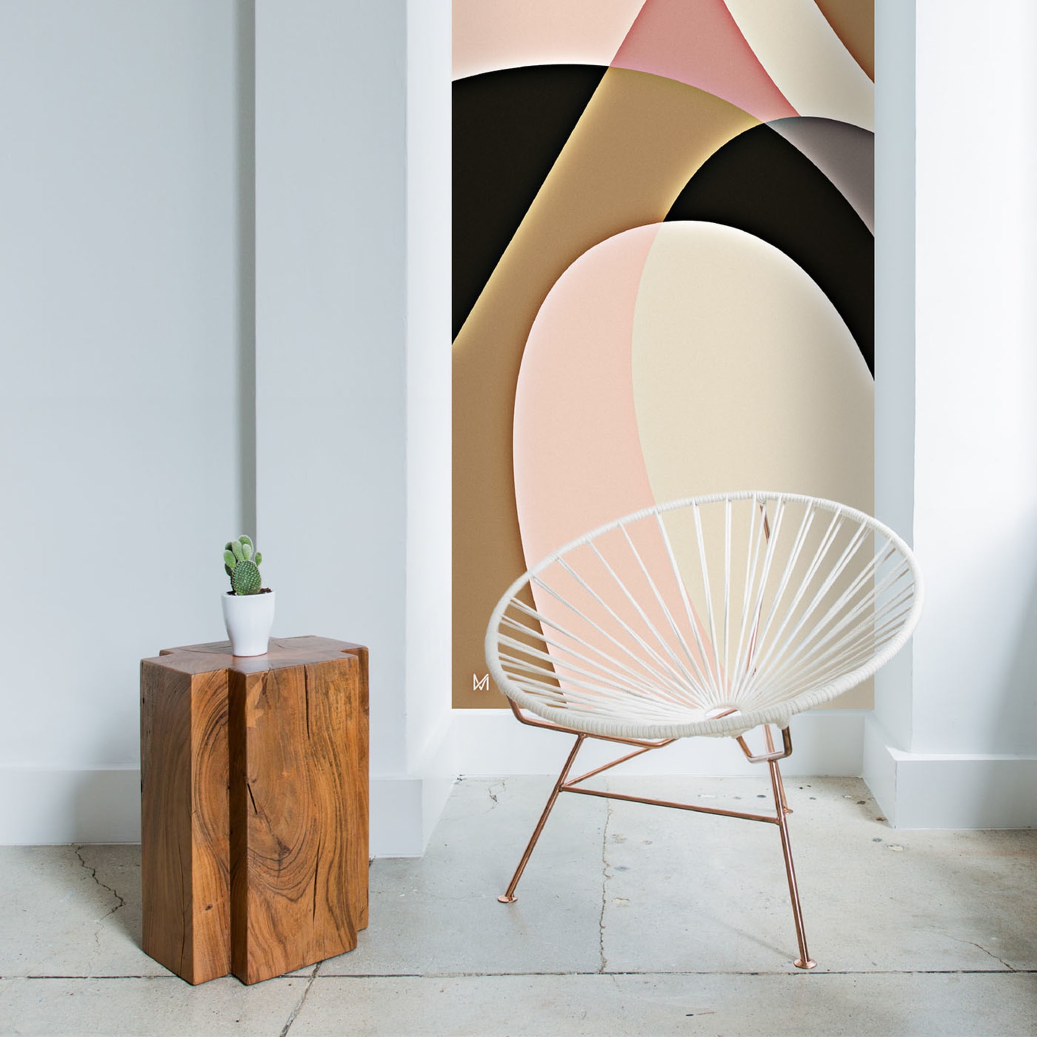Archi Pink Niche-Fitting Wallpaper - Alternative view 1