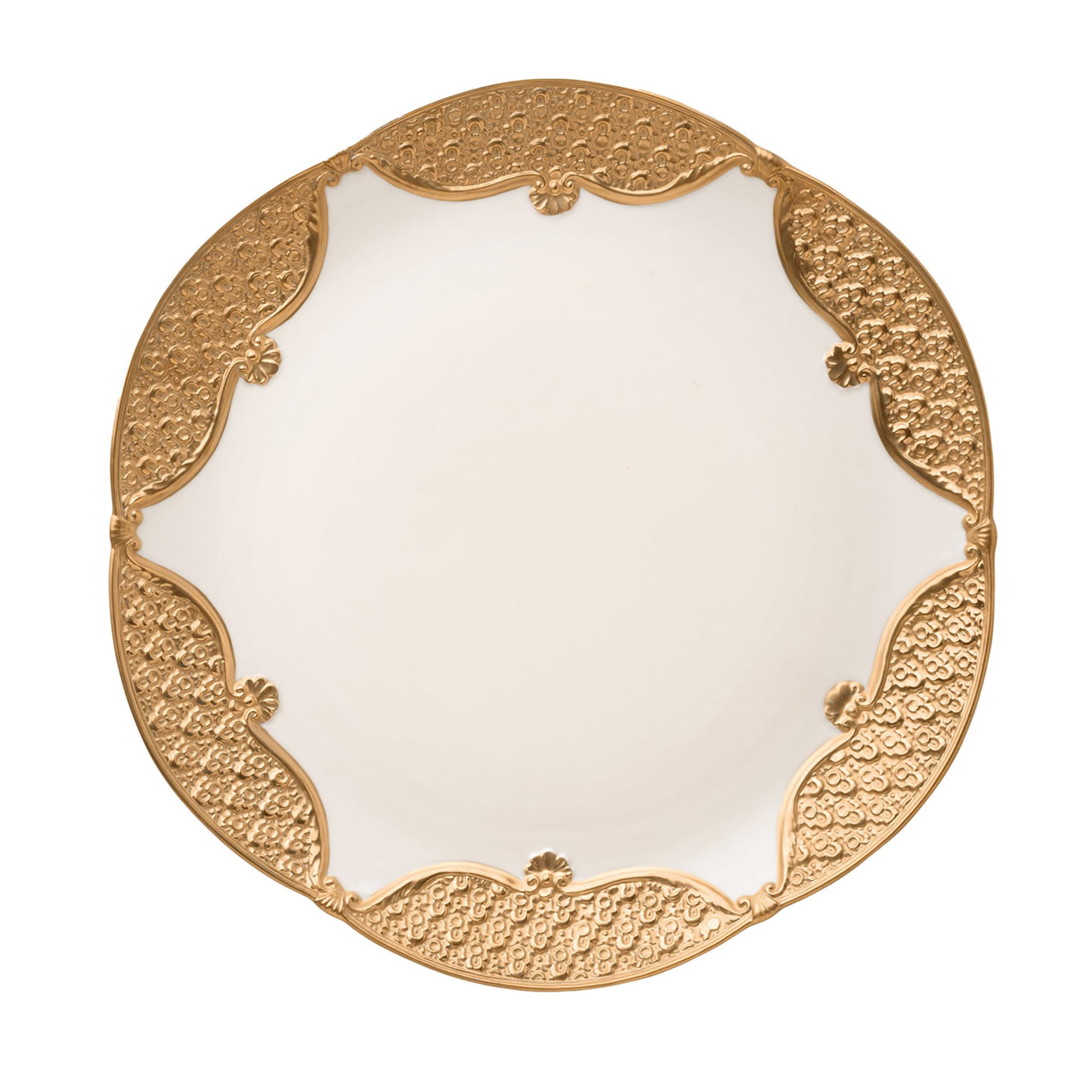 Caterina Set of 2 White & Gold Dinner Plates - Main view