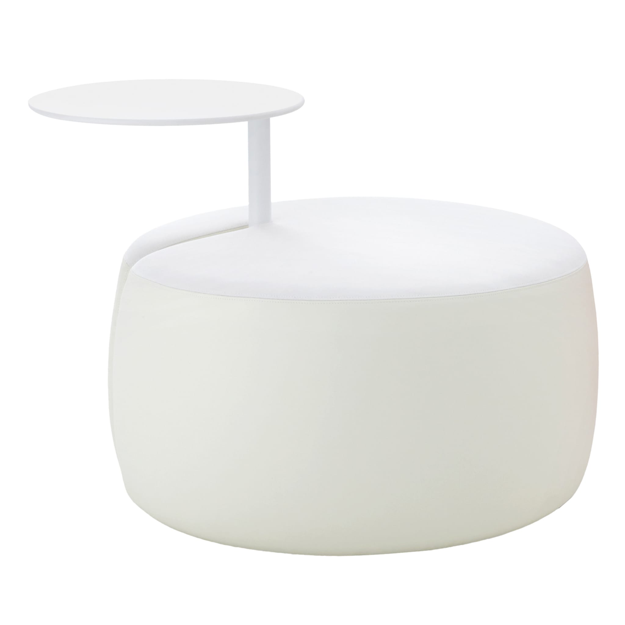 TOMMY white small pouf WITH table by Basaglia + Rota Nodari - Main view