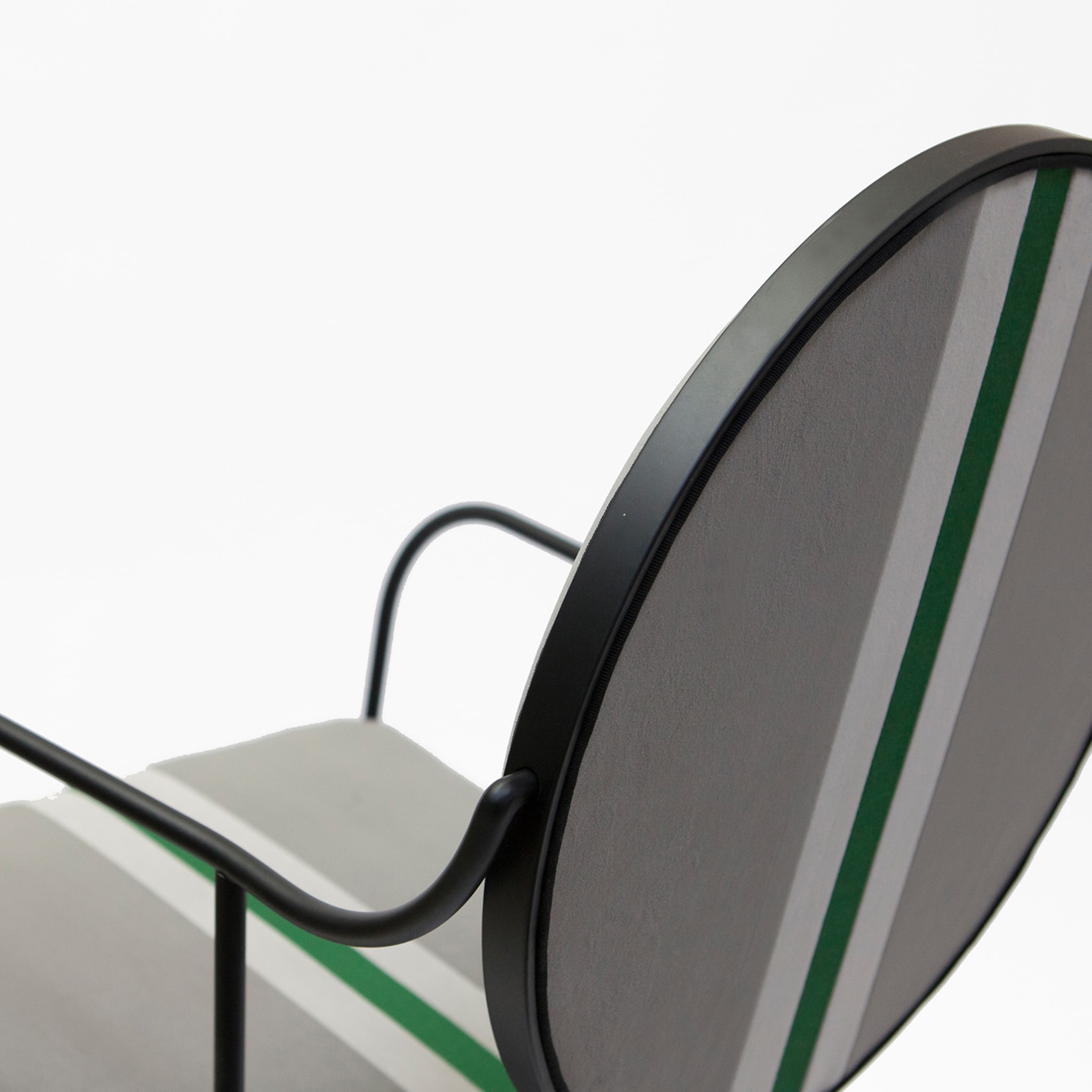Set of 2 Luigina Guccio Grey and Green Striped Chair - Alternative view 3
